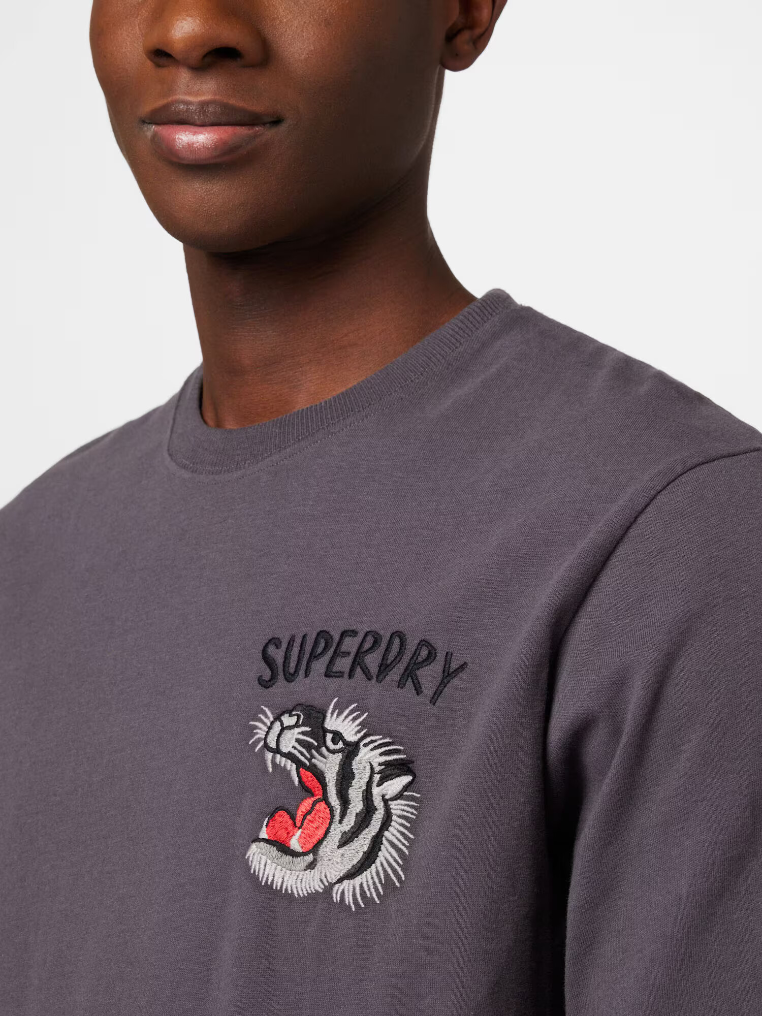 Superdry Majica 'Suika' siva / temno siva / rdeča / črna - Pepit.si