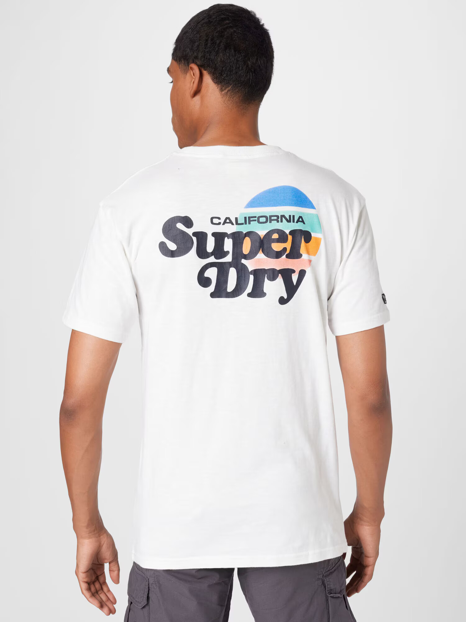 Superdry Majica svetlo modra / svetlo oranžna / črna / bela - Pepit.si