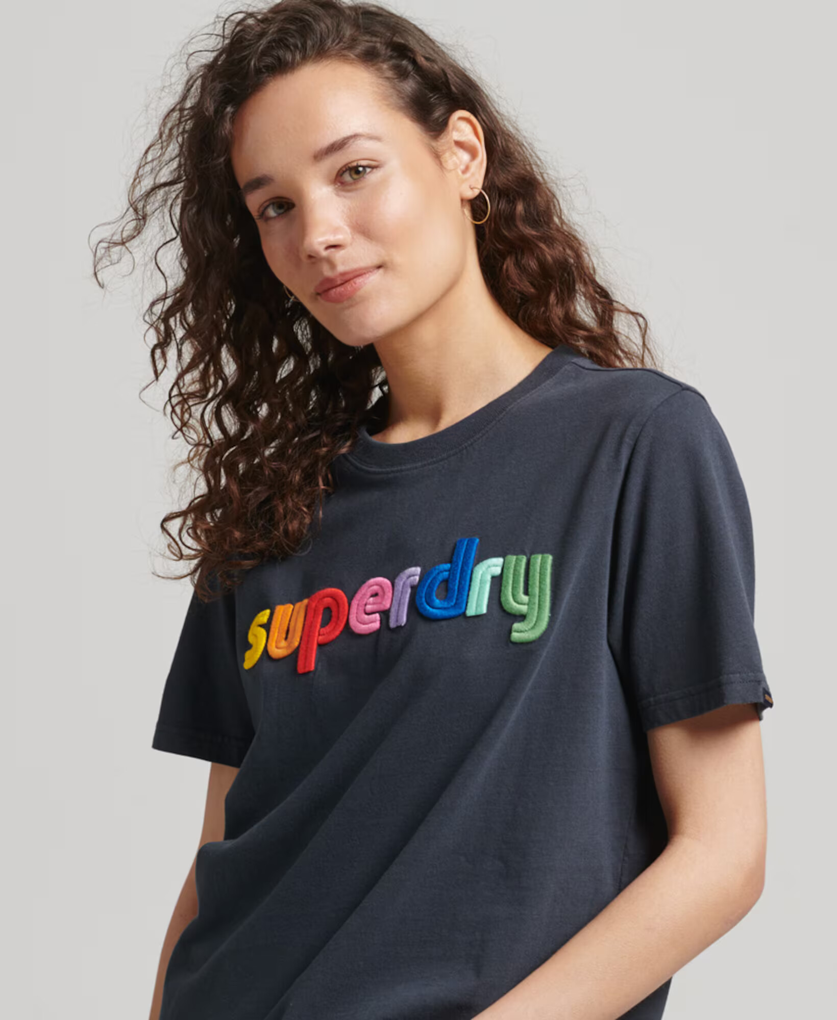 Superdry Majica temno modra / mešane barve - Pepit.si