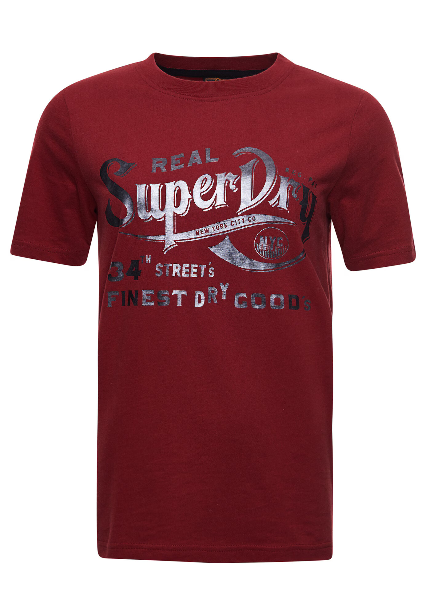 Superdry Majica srebrno-siva / temno rdeča - Pepit.si