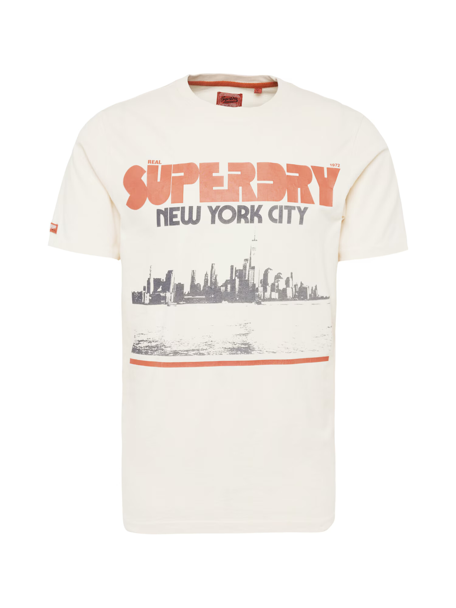 Superdry Majica temno siva / svetlo rdeča / off-bela - Pepit.si