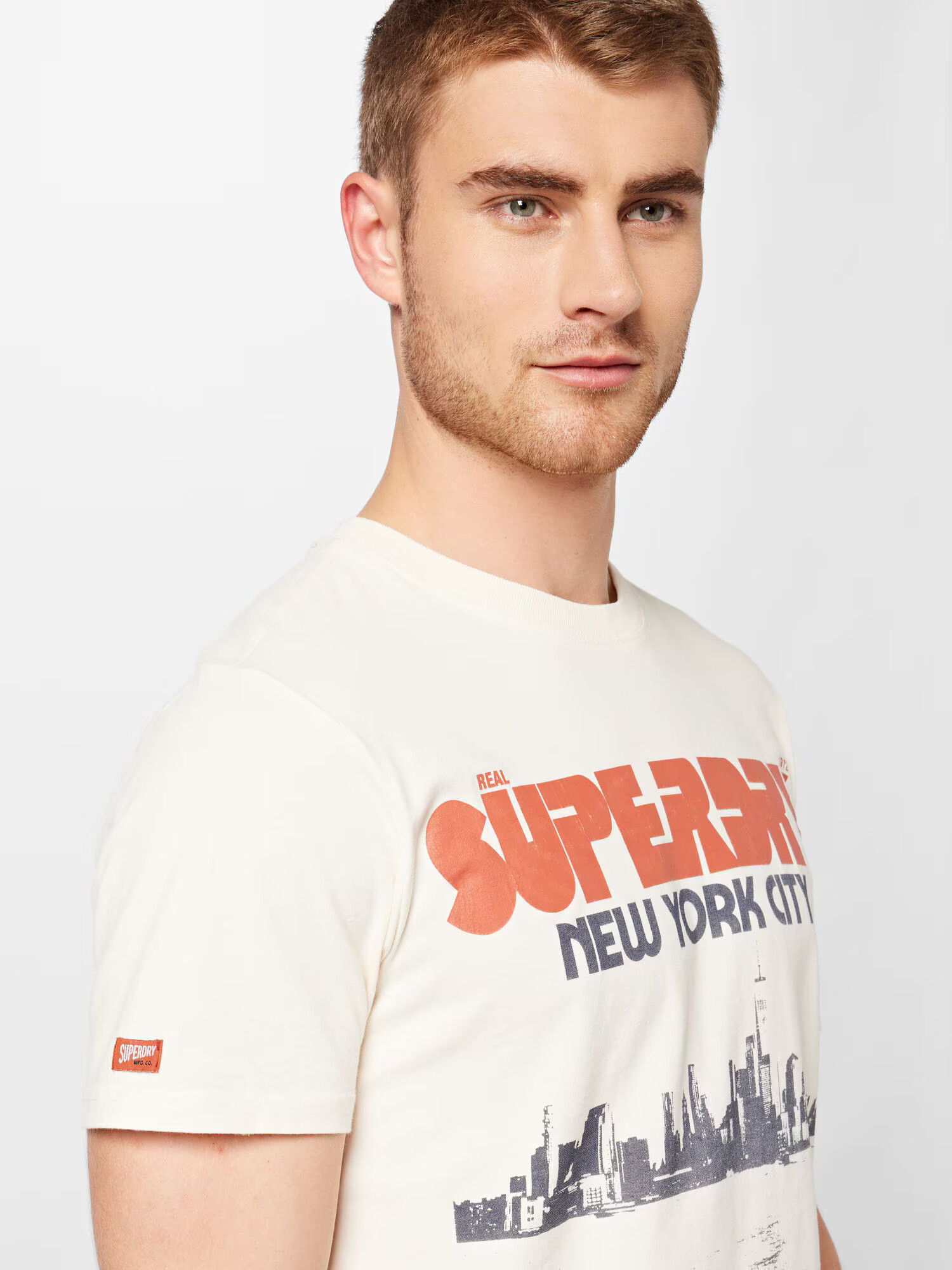 Superdry Majica temno siva / svetlo rdeča / off-bela - Pepit.si