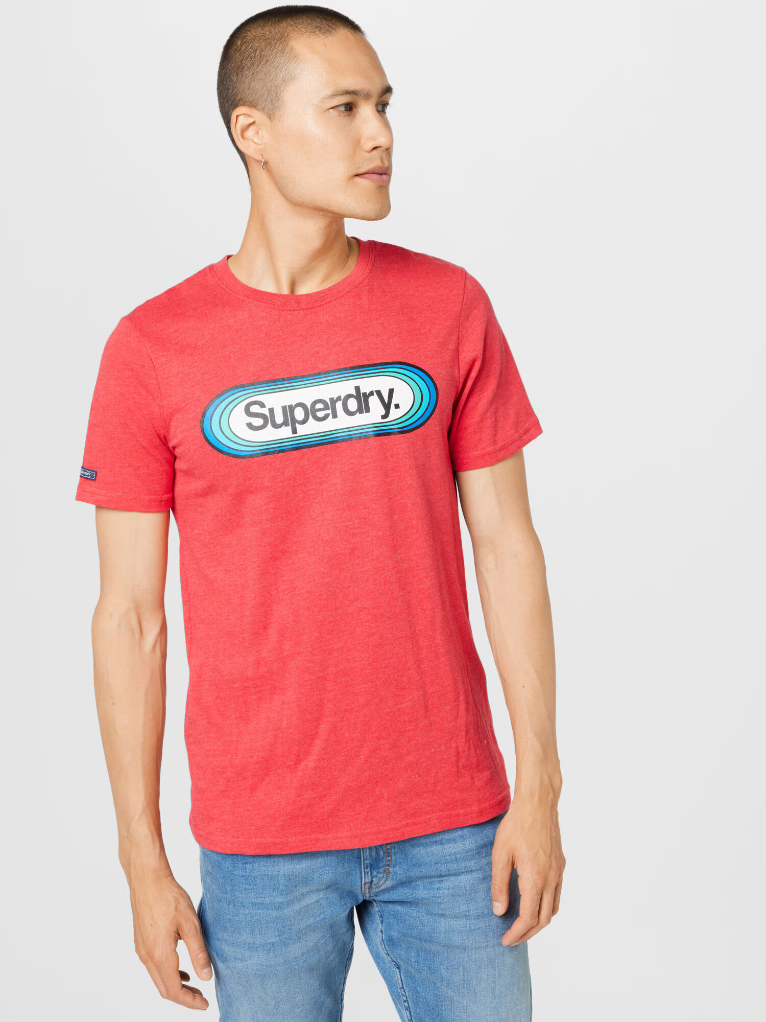 Superdry Majica turkizna / temno modra / krvavo rdeča / bela - Pepit.si