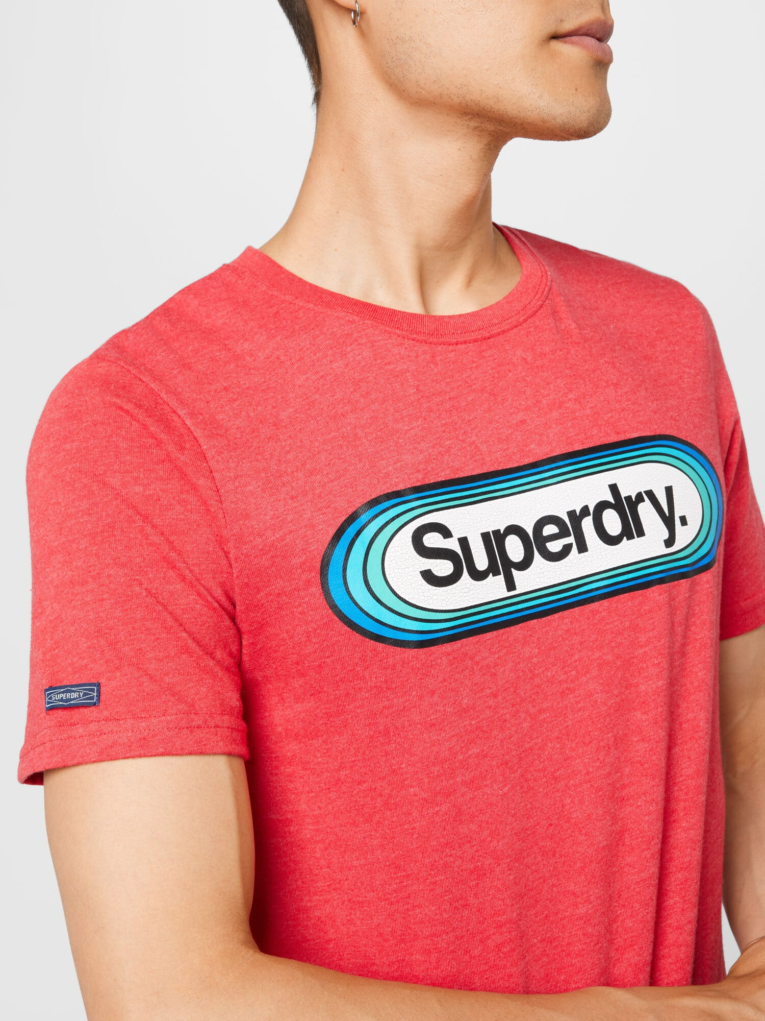 Superdry Majica turkizna / temno modra / krvavo rdeča / bela - Pepit.si