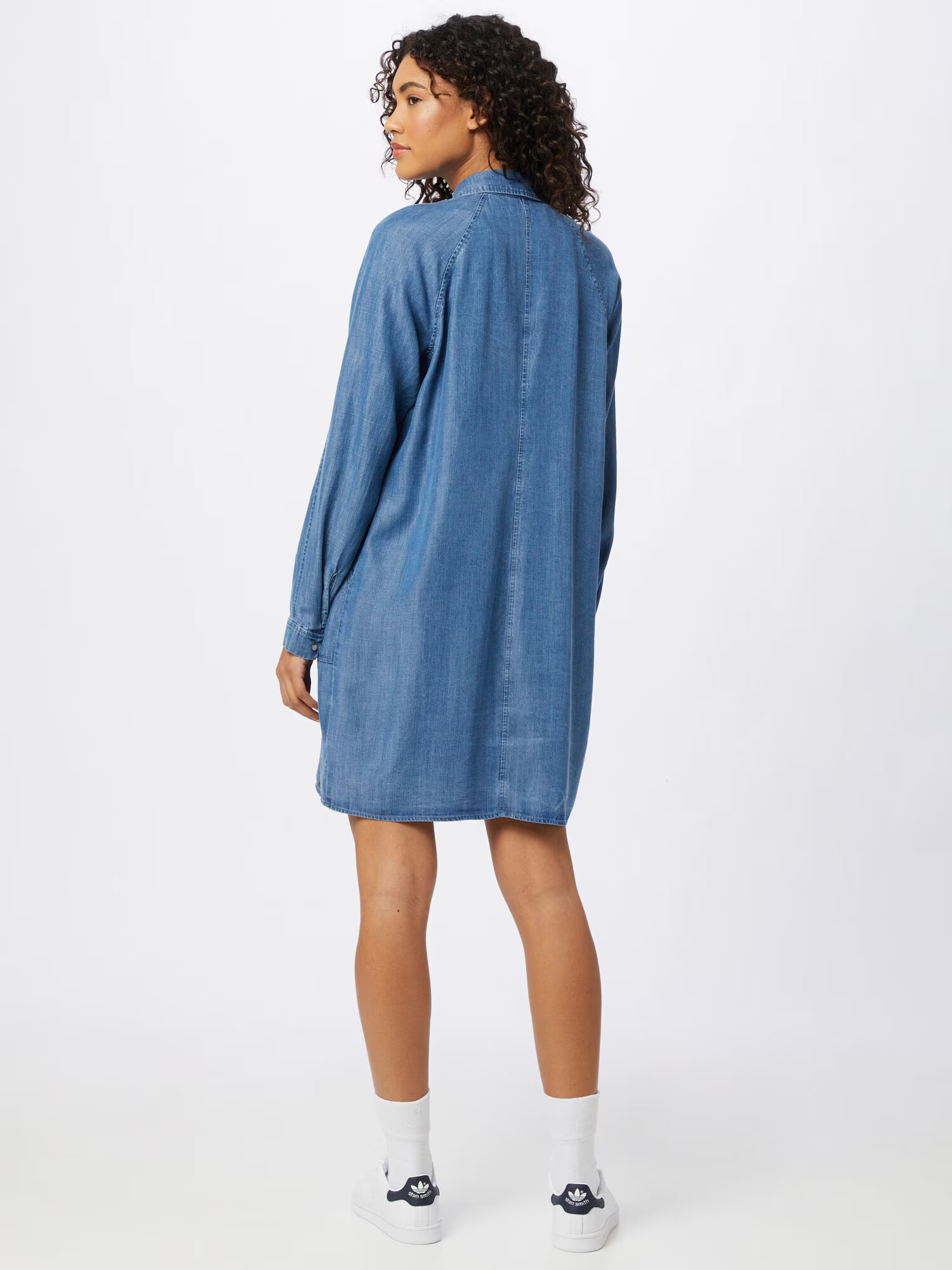 Superdry Poletna obleka 'TENCEL OVERSIZED SHIRT DRESS' modra - Pepit.si