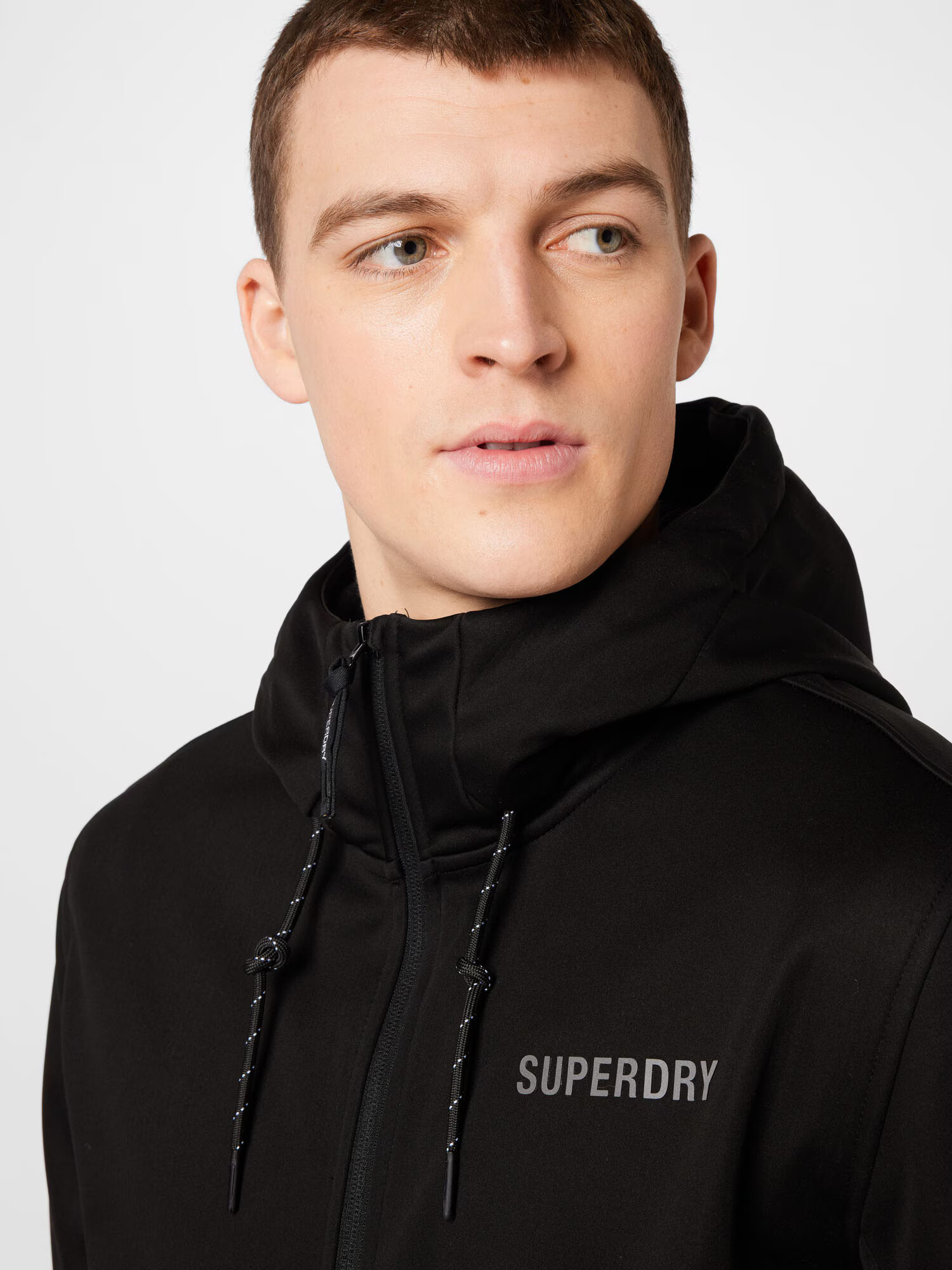 Superdry Športna jakna črna / bela - Pepit.si