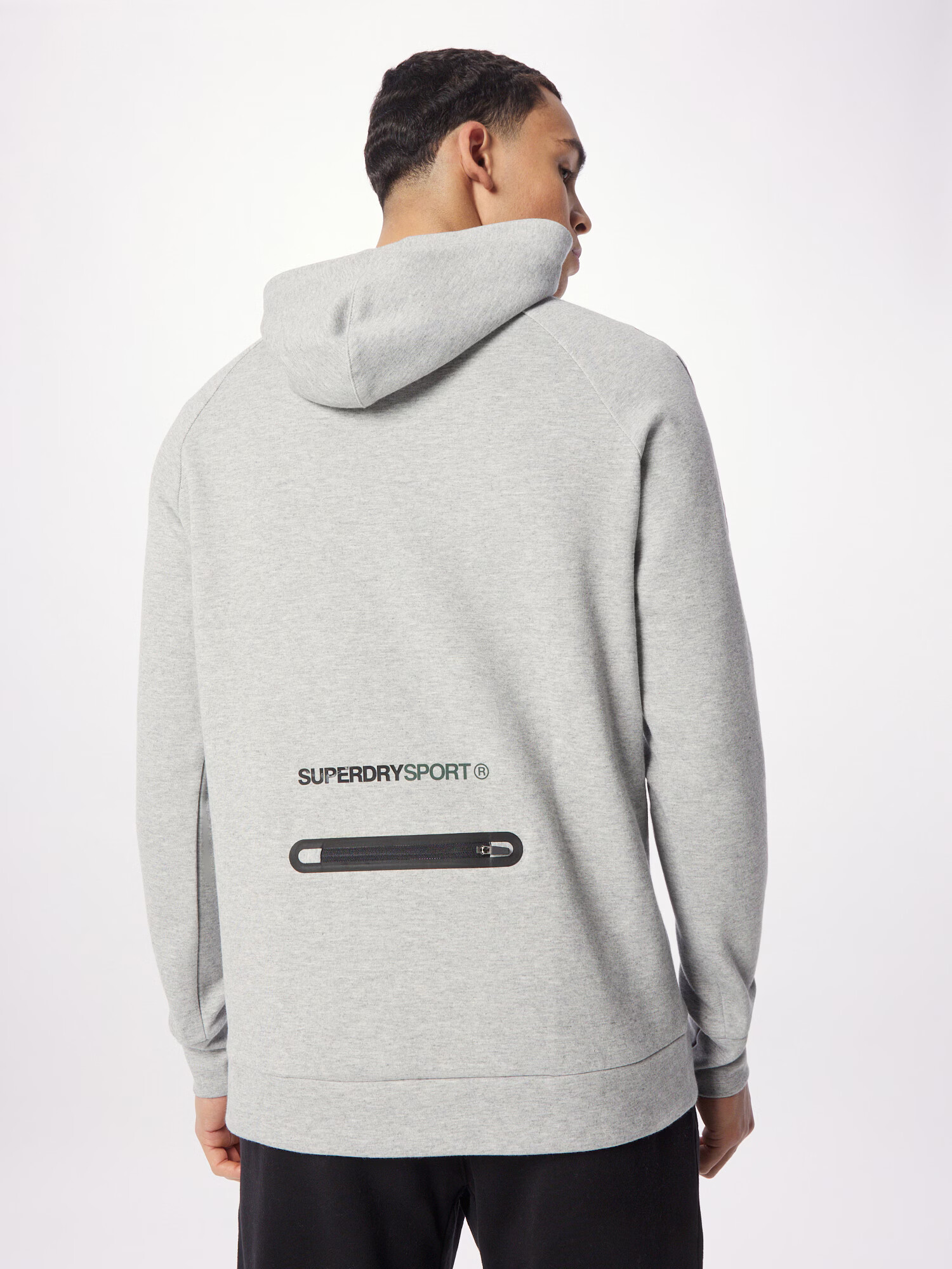 Superdry Športna majica siva / zelena / črna - Pepit.si