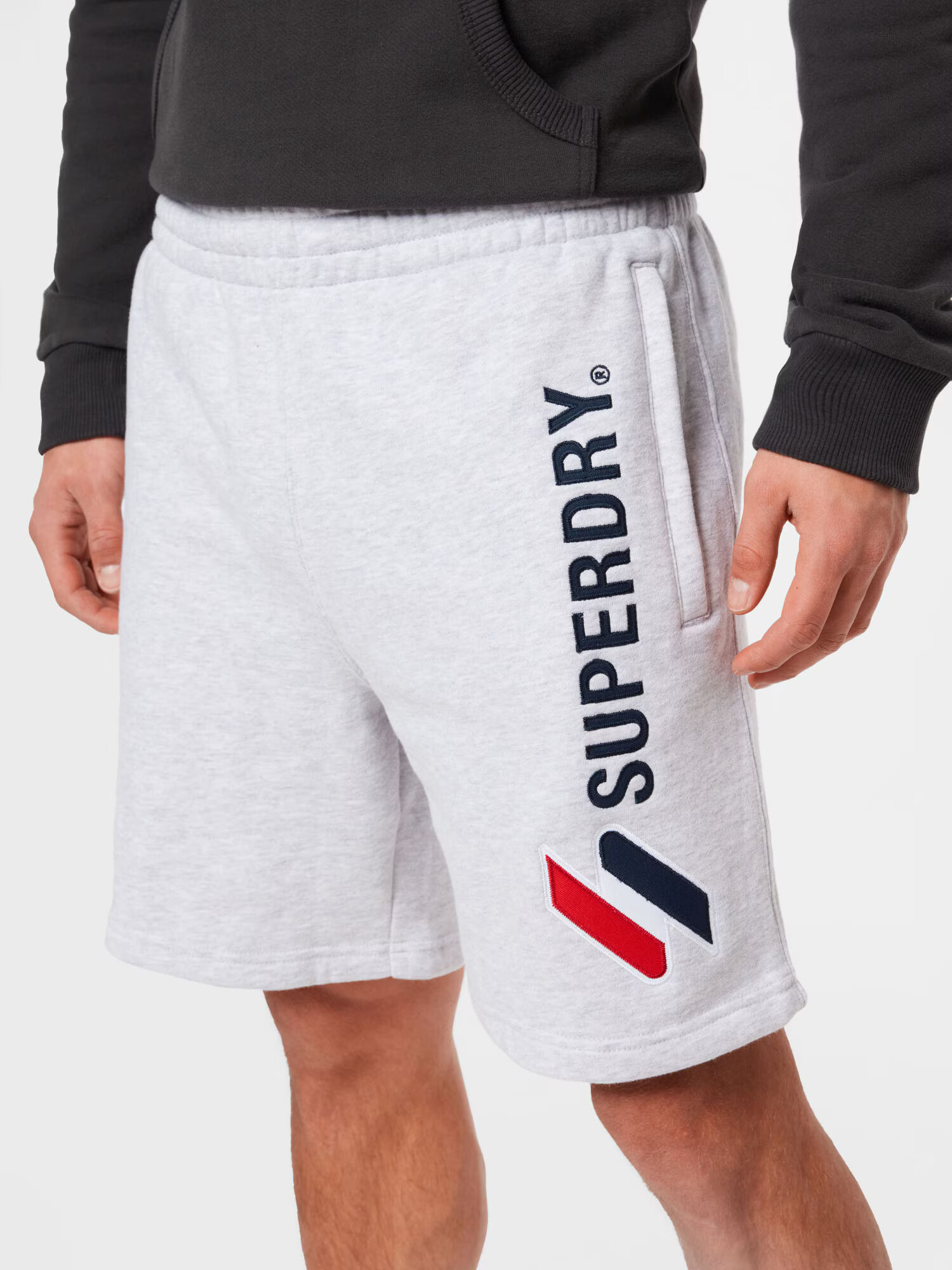 Superdry Hlače mornarska / svetlo siva / rdeča - Pepit.si