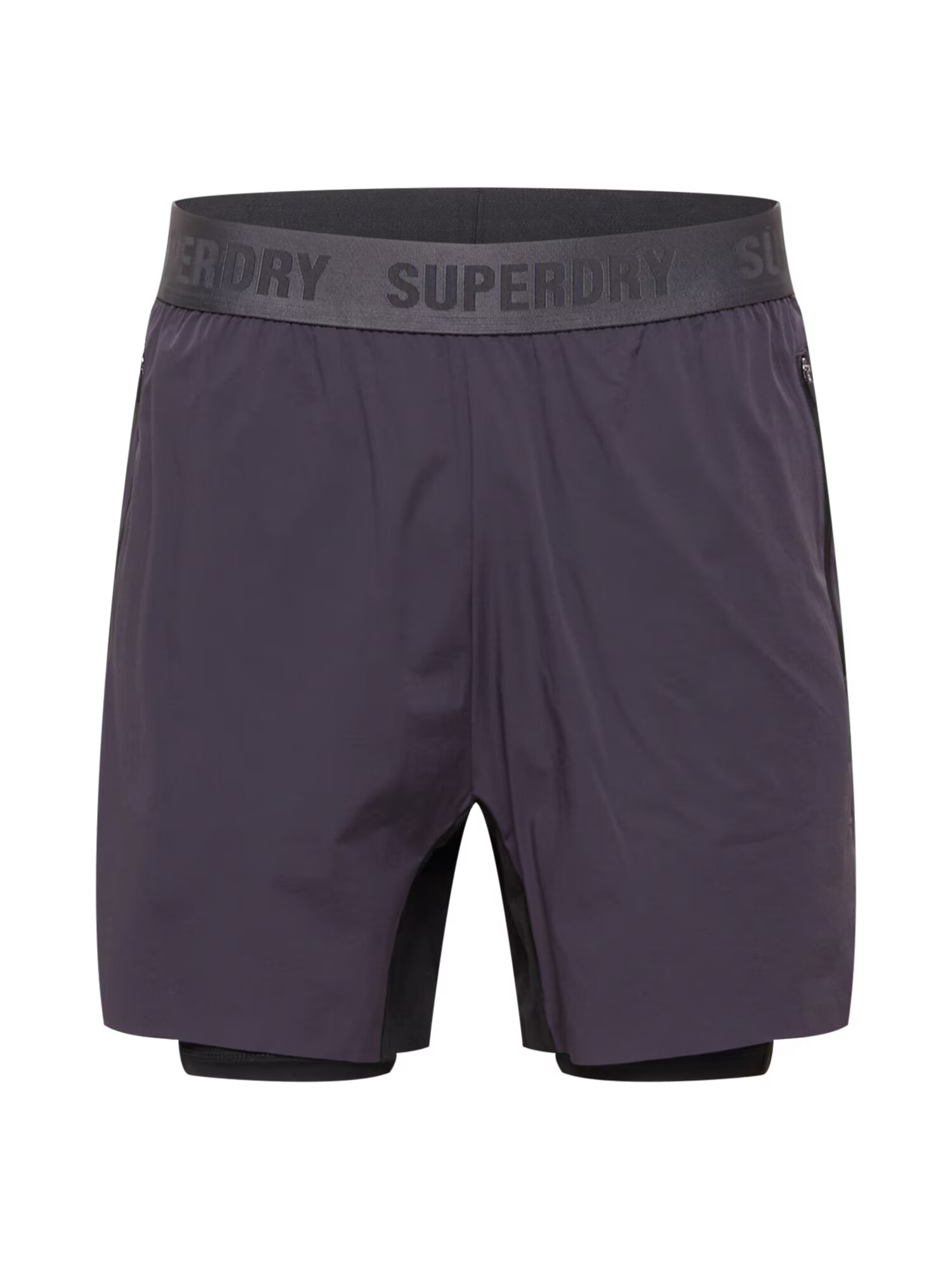 Superdry Športne hlače temno siva / črna - Pepit.si