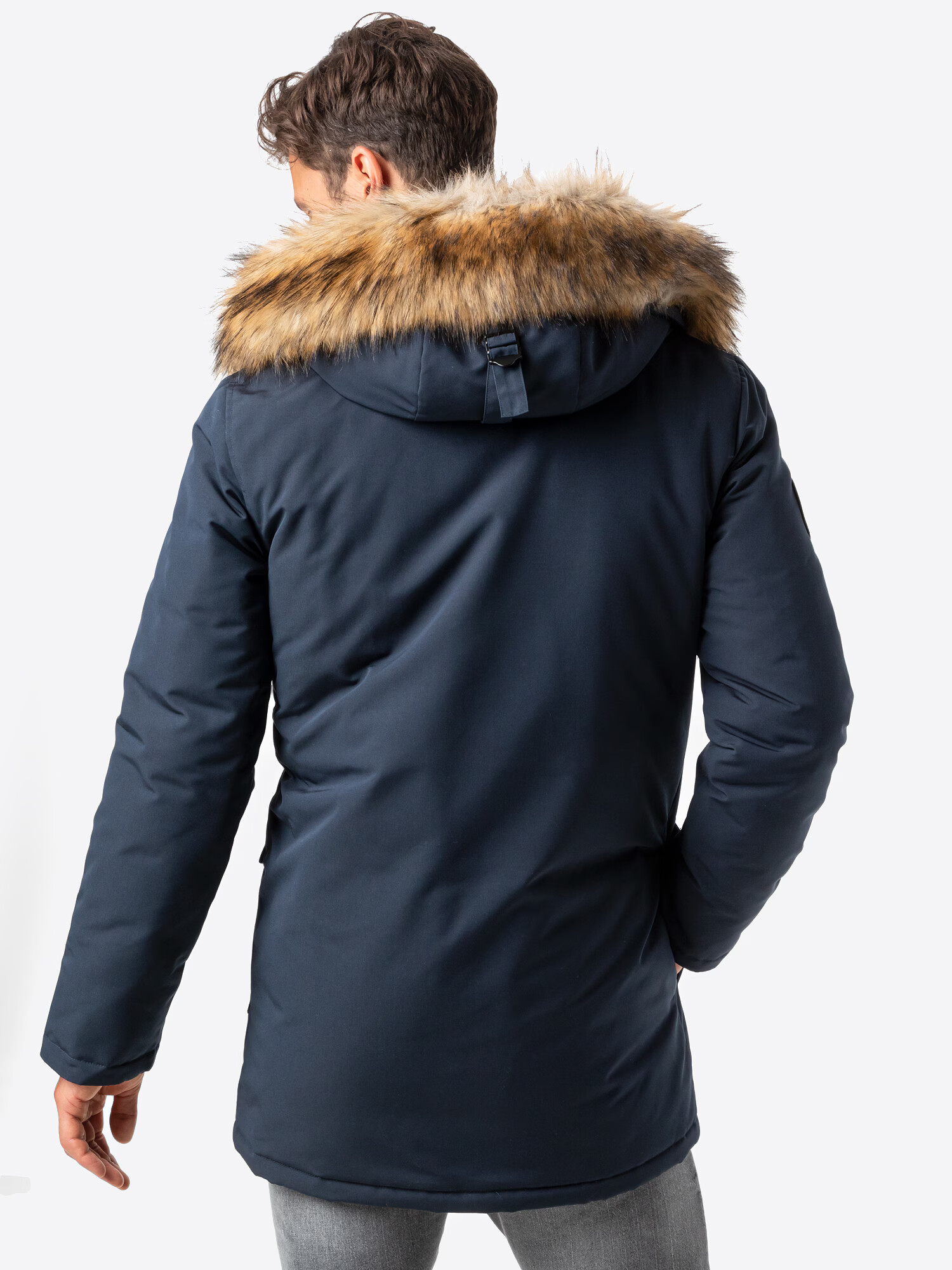 Superdry Zimska jakna 'Everest' temno modra / svetlo rjava - Pepit.si