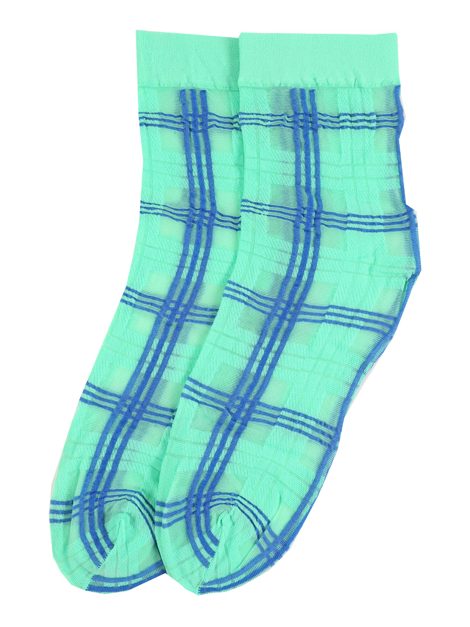 Swedish Stockings Nogavice 'Greta Tartan' modra / zelena - Pepit.si