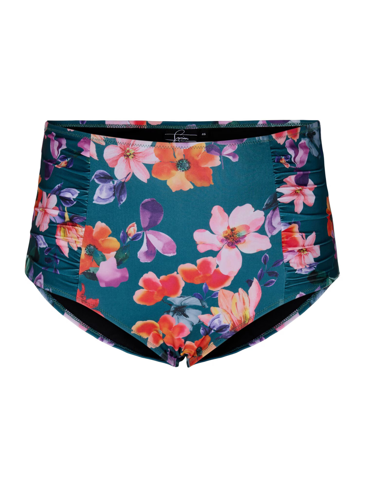 Swim by Zizzi Bikini hlačke 'TANIA' zelena / petrol / lila / jastog - Pepit.si