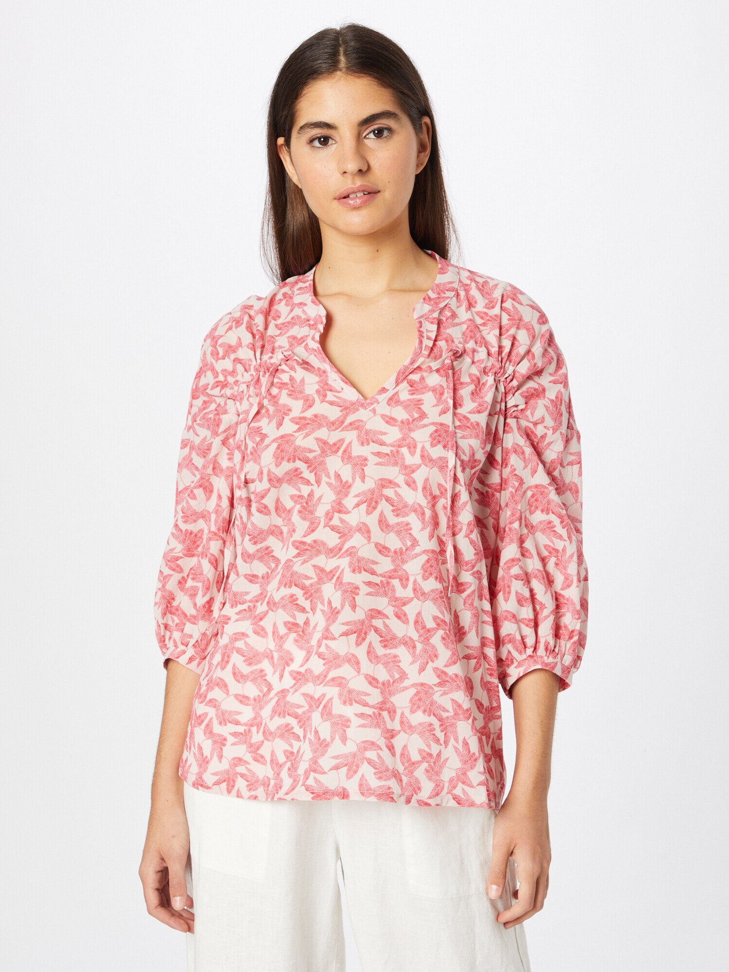 Thought Bluza 'THACKERY TIE FRONT BLOUSE' roza - Pepit.si