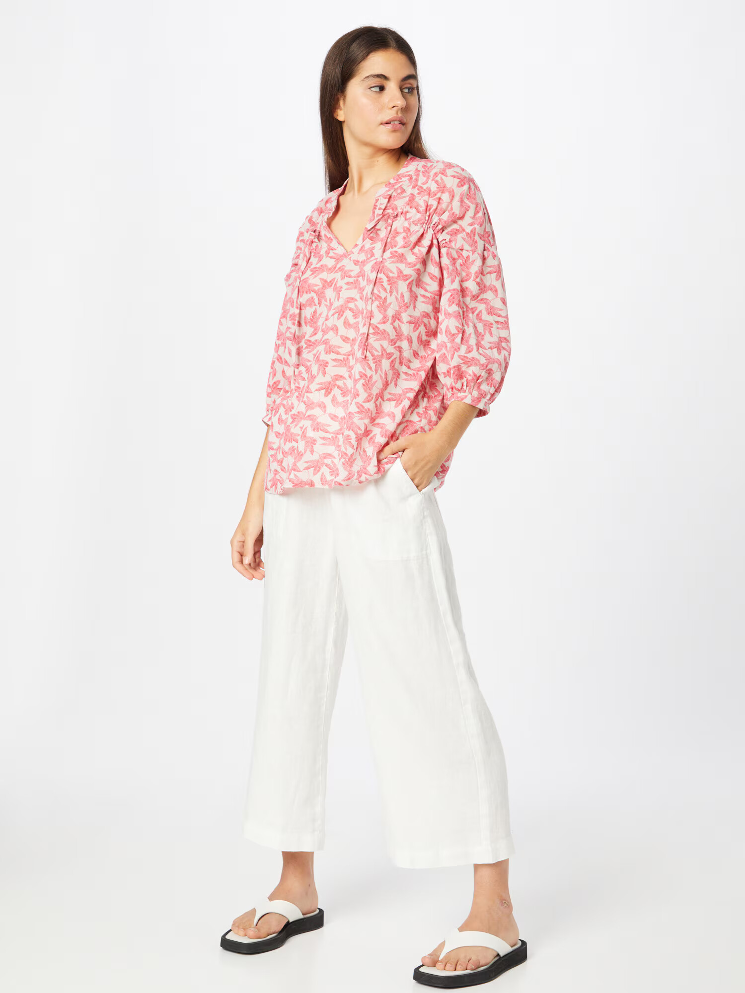 Thought Bluza 'THACKERY TIE FRONT BLOUSE' roza - Pepit.si