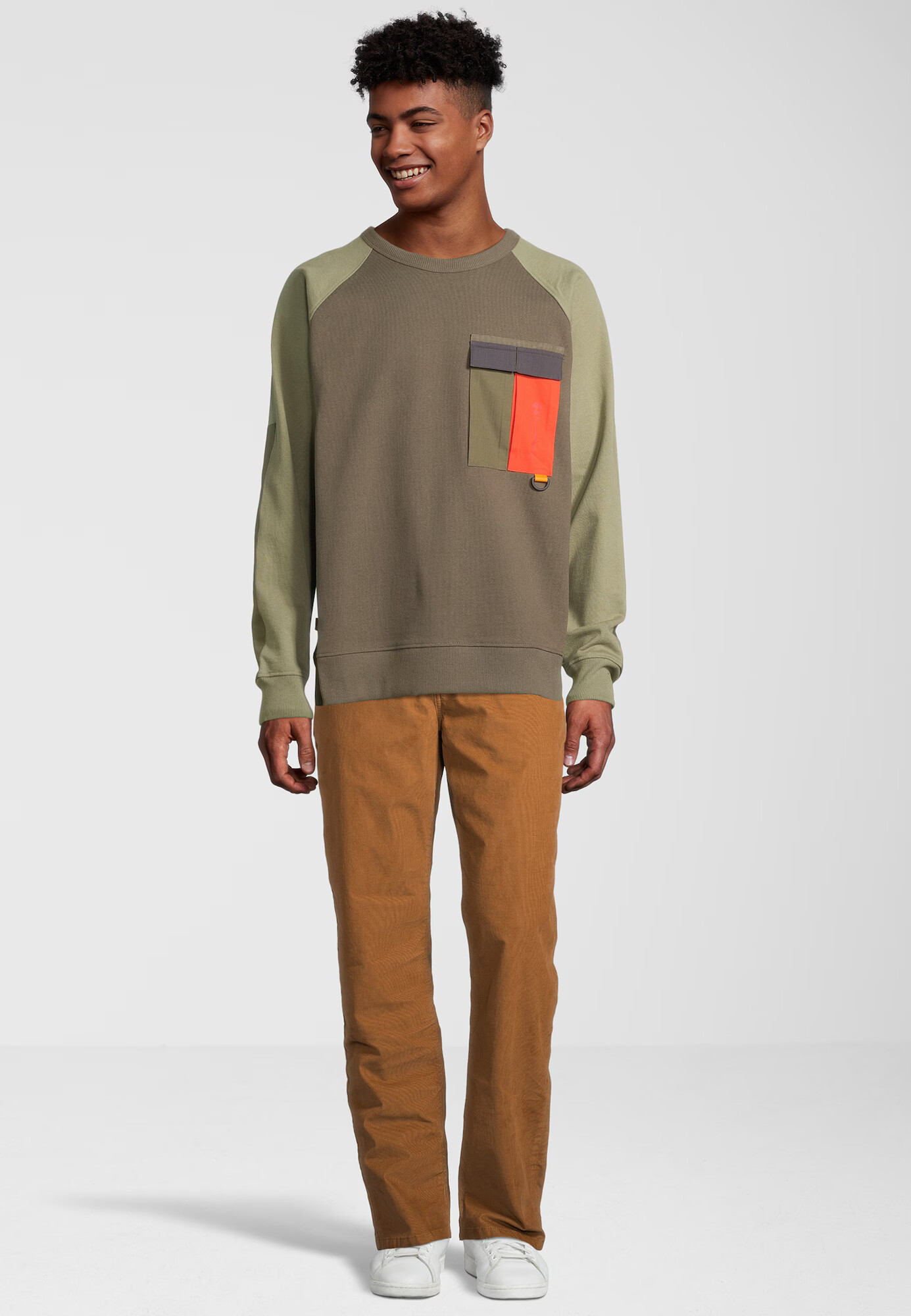 TIMBERLAND Majica 'EK+ Pocket Crew Neck' zelena / temno zelena - Pepit.si