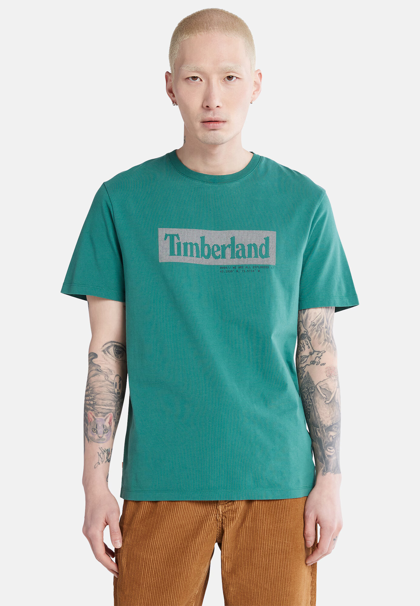 TIMBERLAND Majica smaragd / bela - Pepit.si