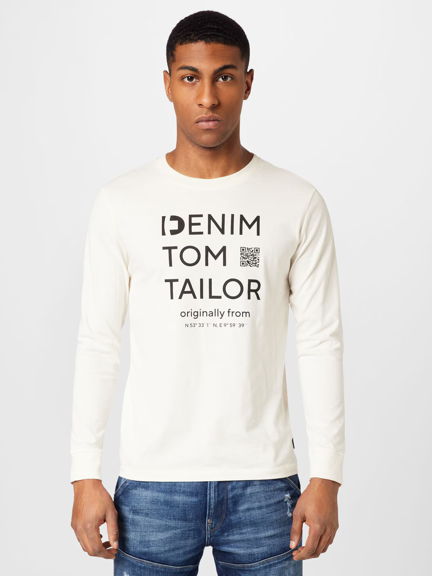 TOM TAILOR DENIM Majica črna / bela - Pepit.si