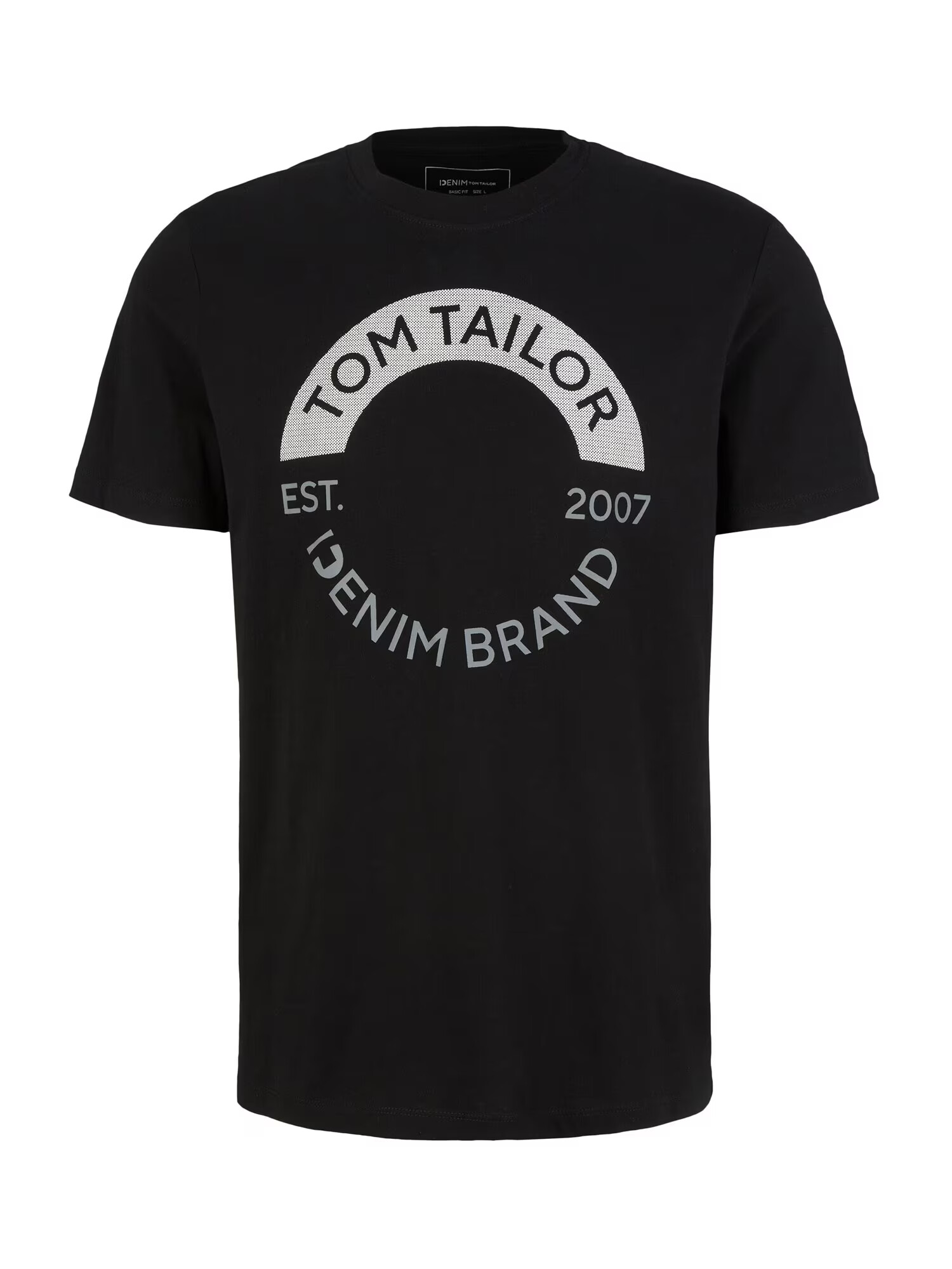 TOM TAILOR DENIM Majica črna / bela - Pepit.si