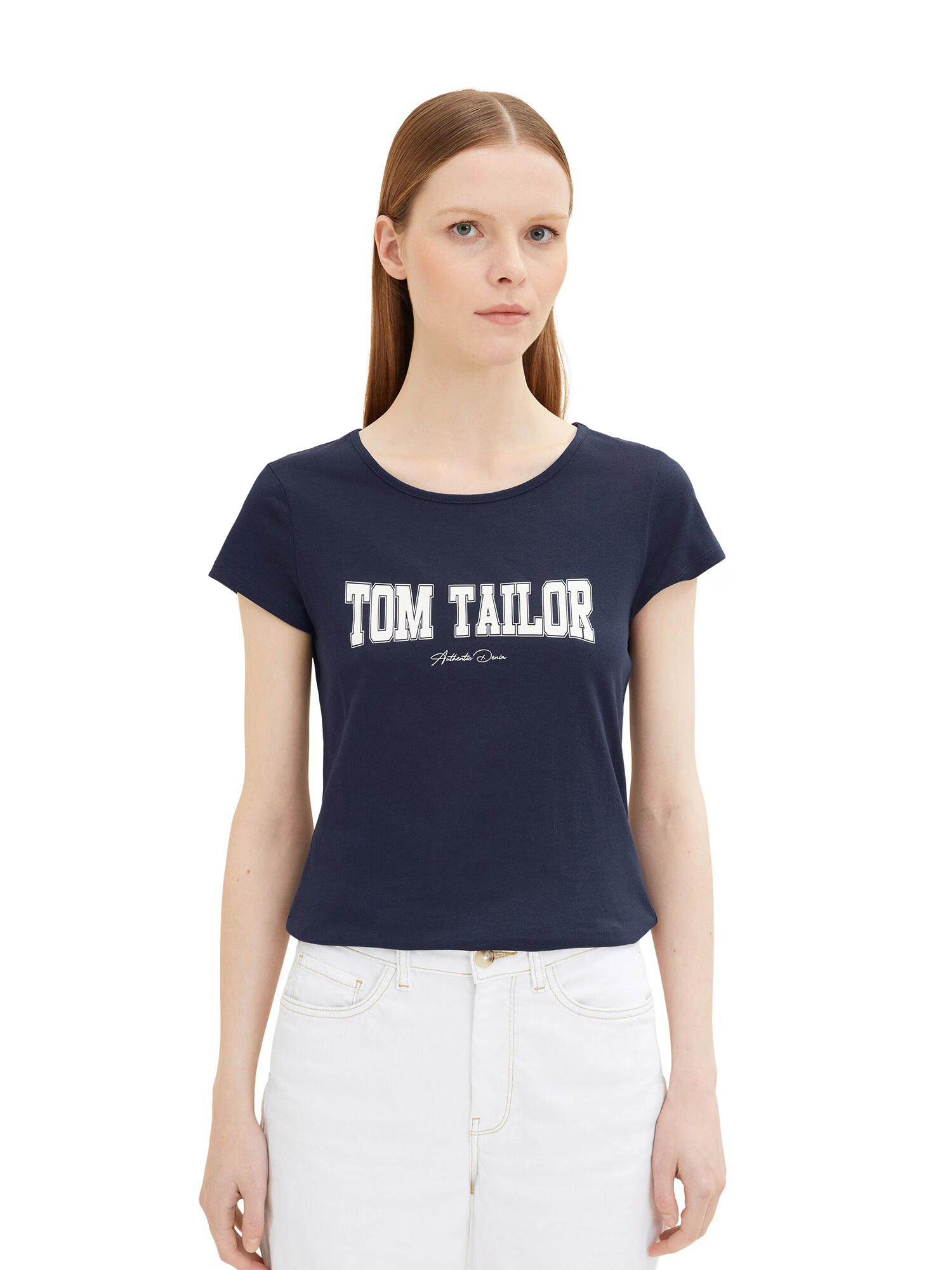 TOM TAILOR DENIM Majica mornarska / bela - Pepit.si