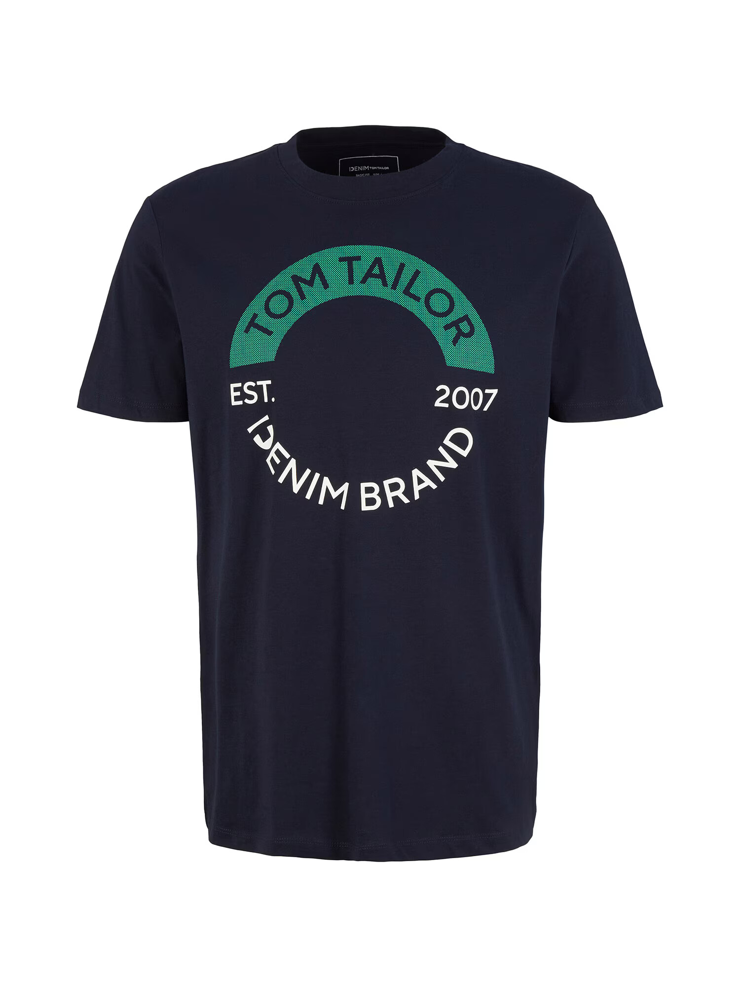 TOM TAILOR DENIM Majica mornarska / zelena / bela - Pepit.si