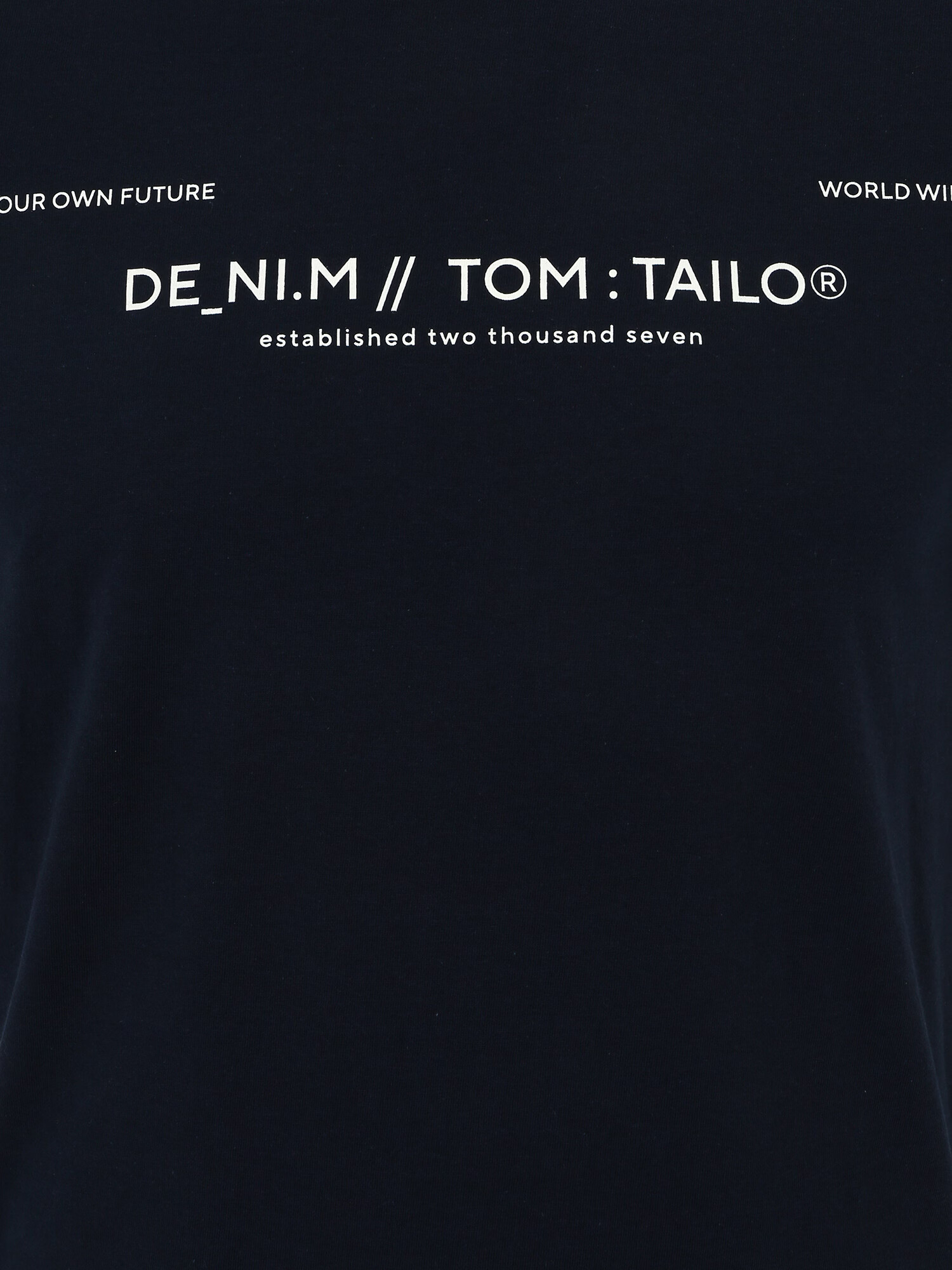 TOM TAILOR DENIM Majica nočno modra / off-bela - Pepit.si