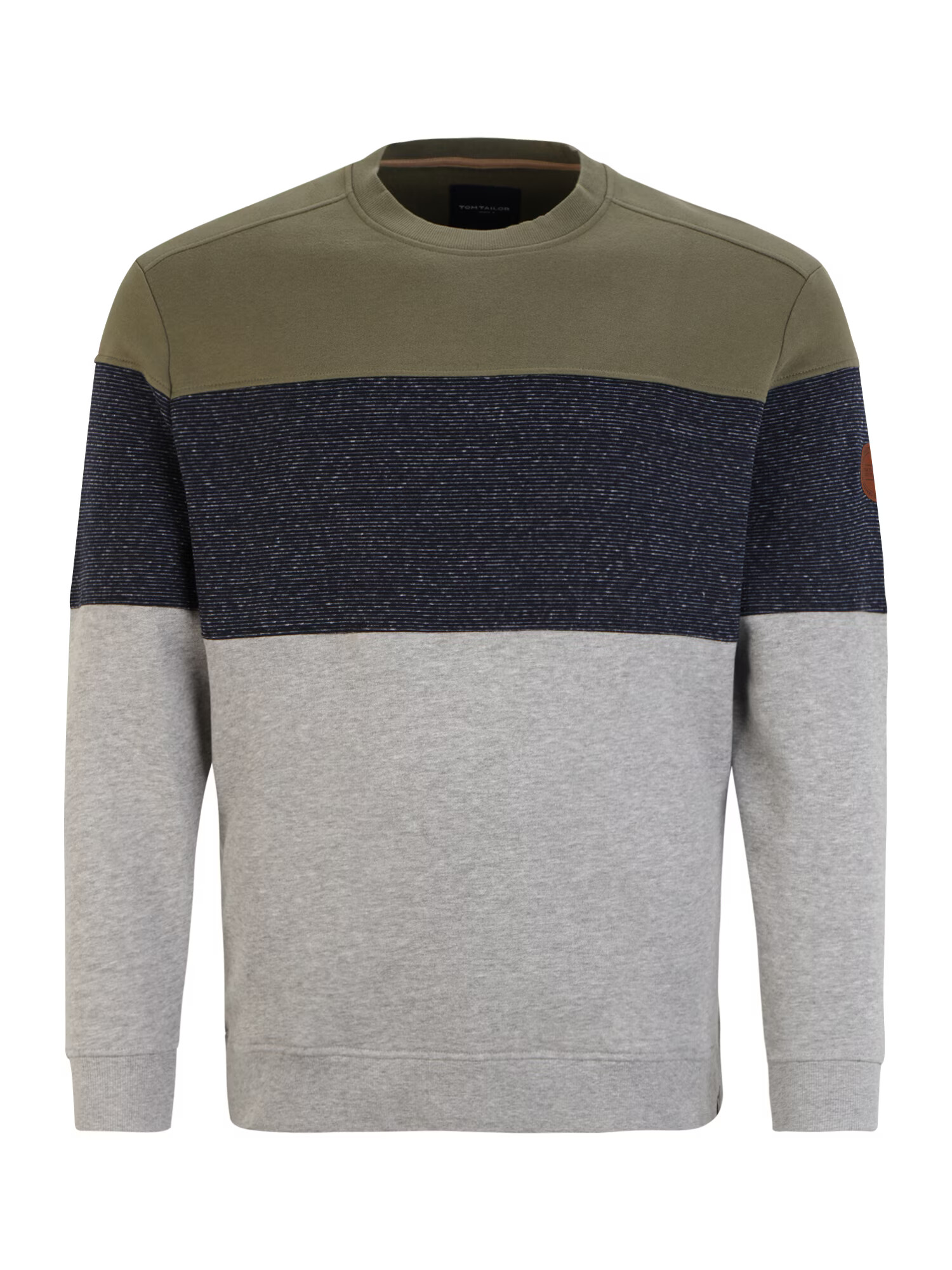 TOM TAILOR Men + Sweatshirt oliva / pegasto siva / progasto modra - Pepit.si