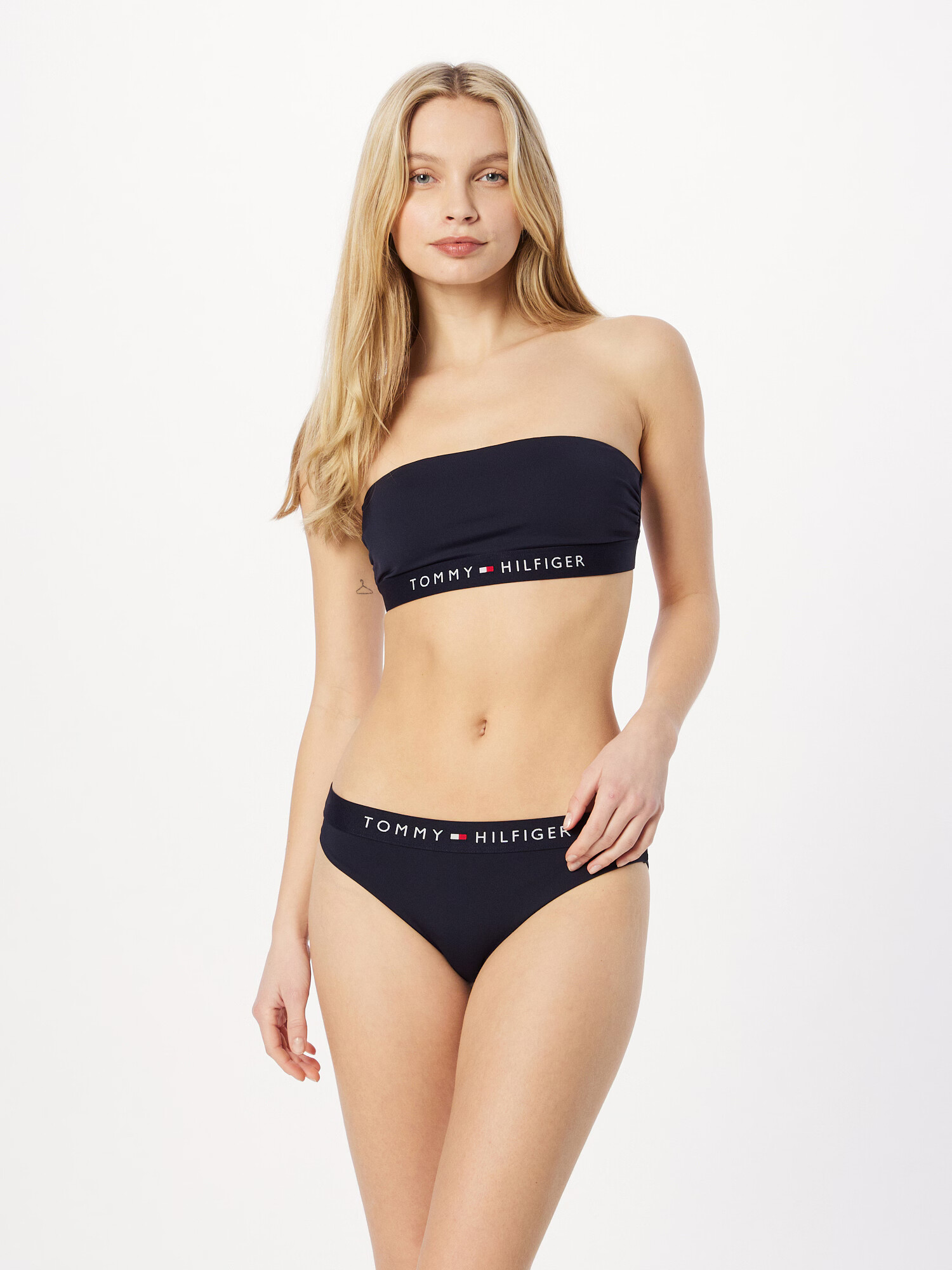 TOMMY HILFIGER Bikini hlačke mornarska / rdeča / bela - Pepit.si