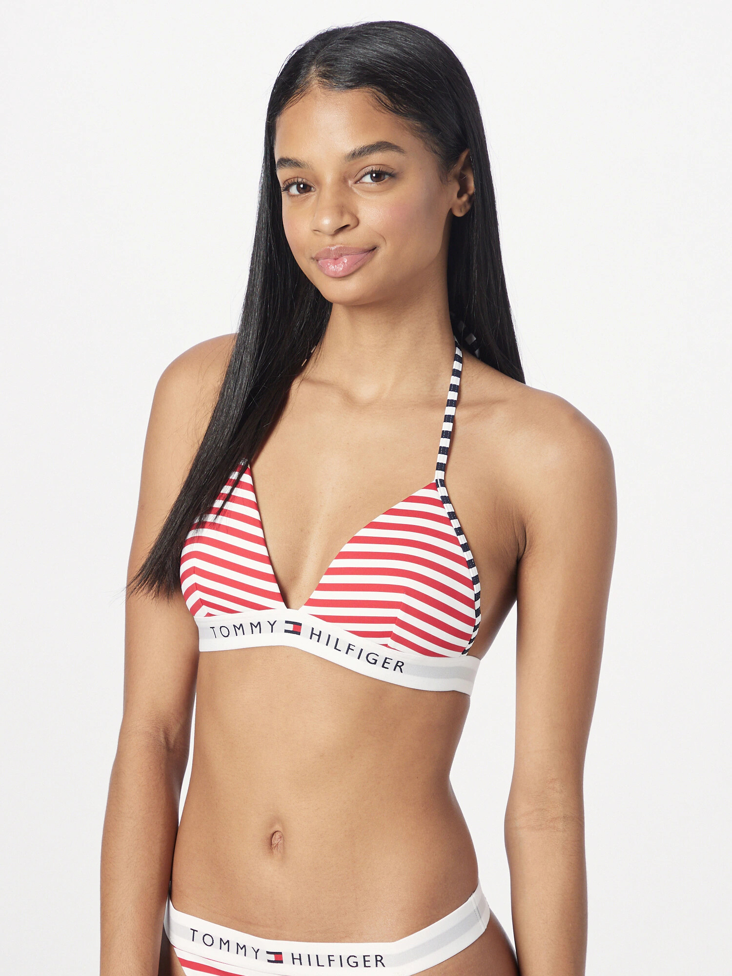 TOMMY HILFIGER Bikini zgornji del mornarska / rdeča / bela - Pepit.si