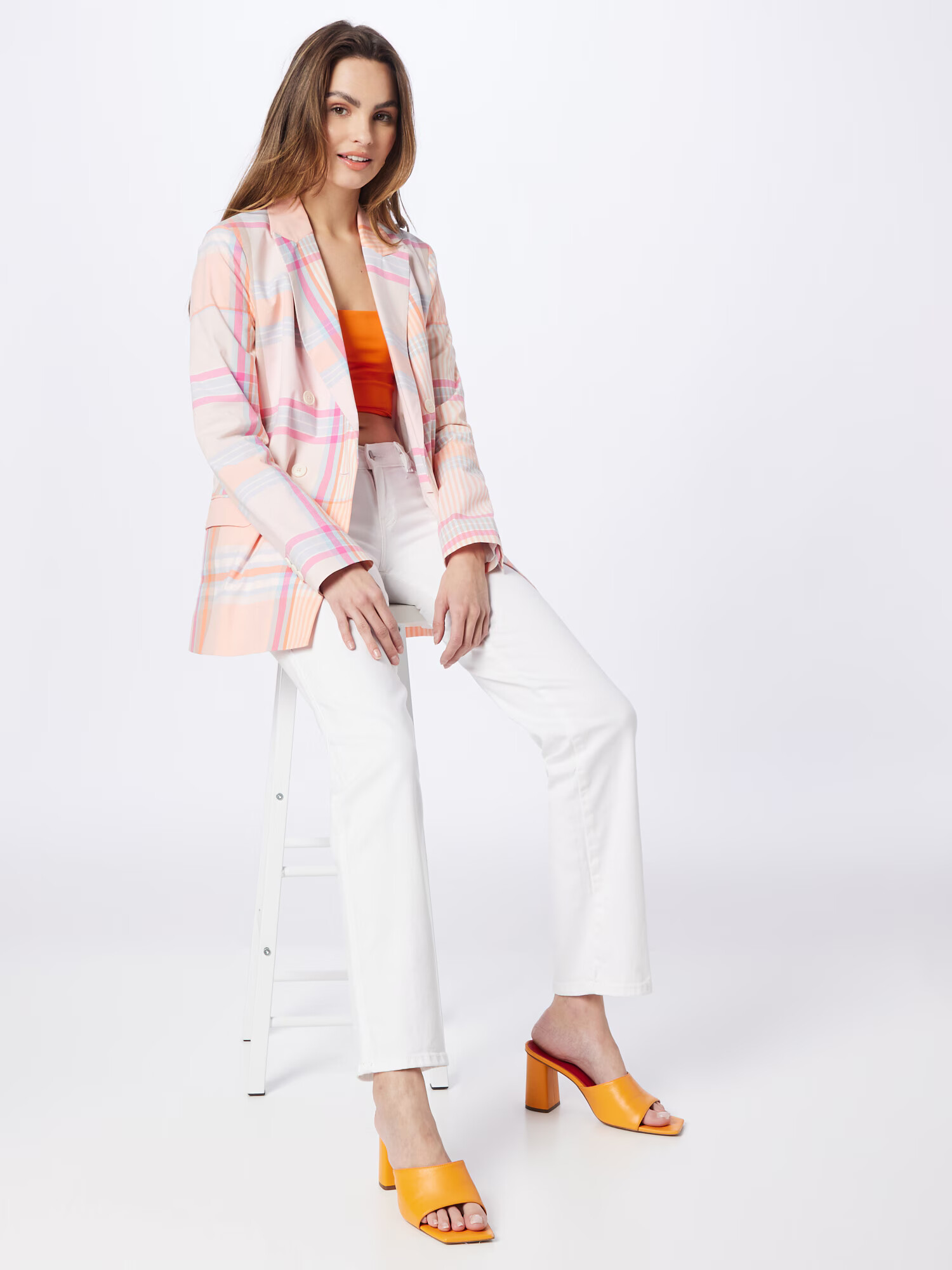 TOMMY HILFIGER Blazer 'Madras' svetlo modra / breskev / roza / pastelno roza - Pepit.si