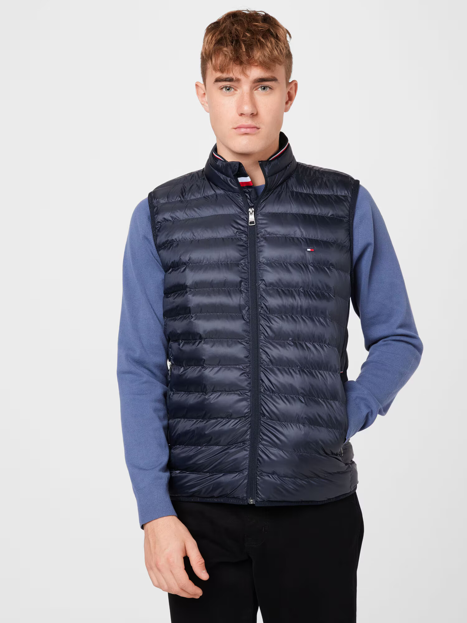 TOMMY HILFIGER Brezrokavnik mornarska / rdeča / bela - Pepit.si