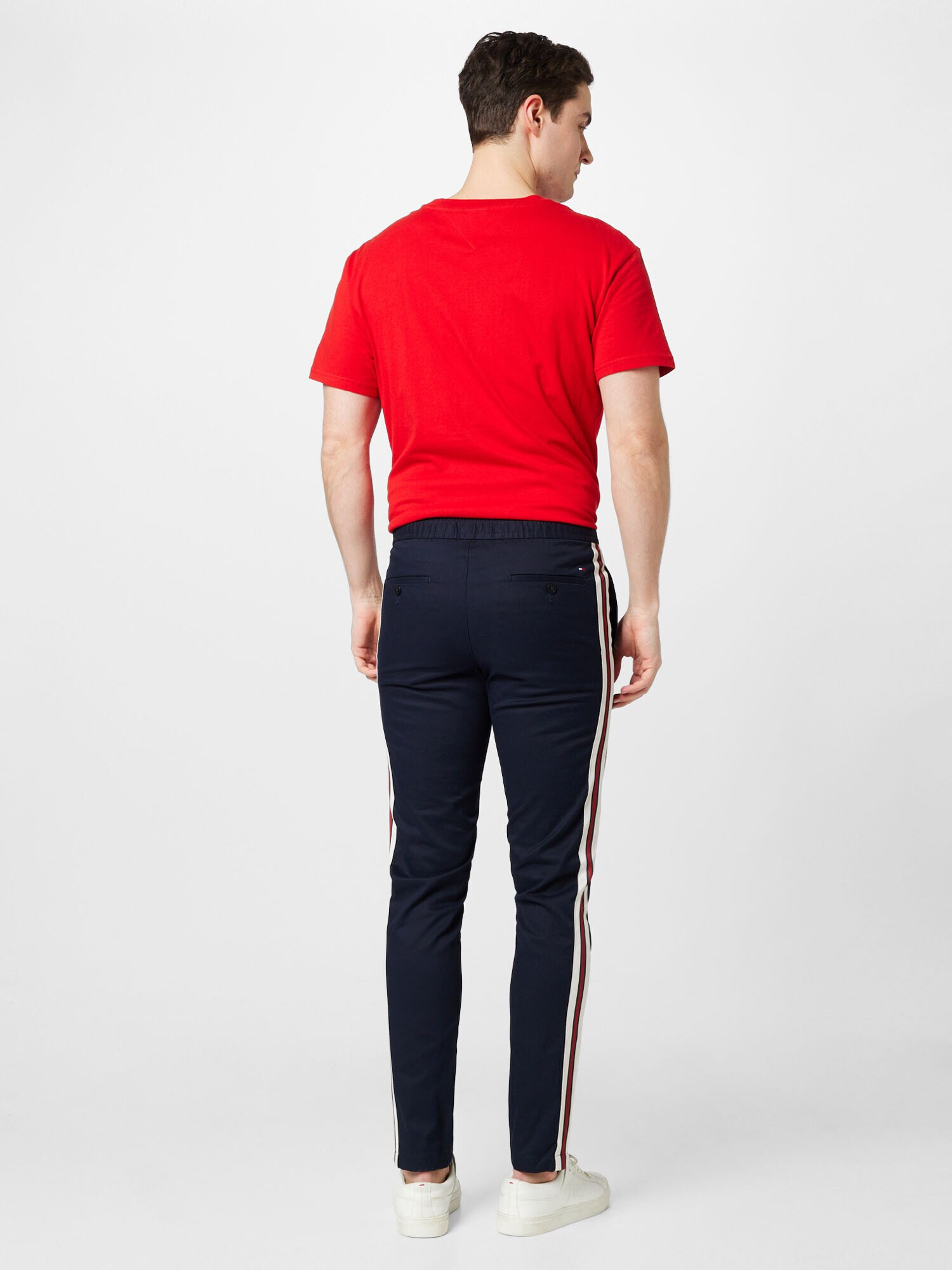 TOMMY HILFIGER Chino hlače 'Chelsea' marine / rdeča / bela - Pepit.si