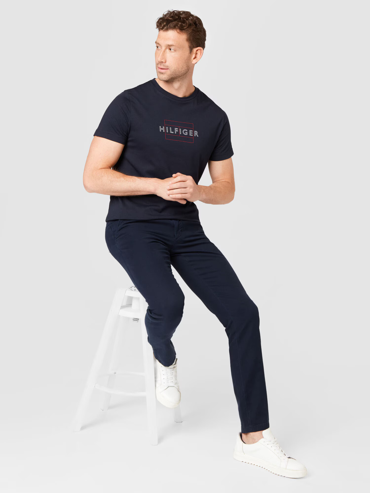 TOMMY HILFIGER Chino hlače 'DENTON' temno modra - Pepit.si