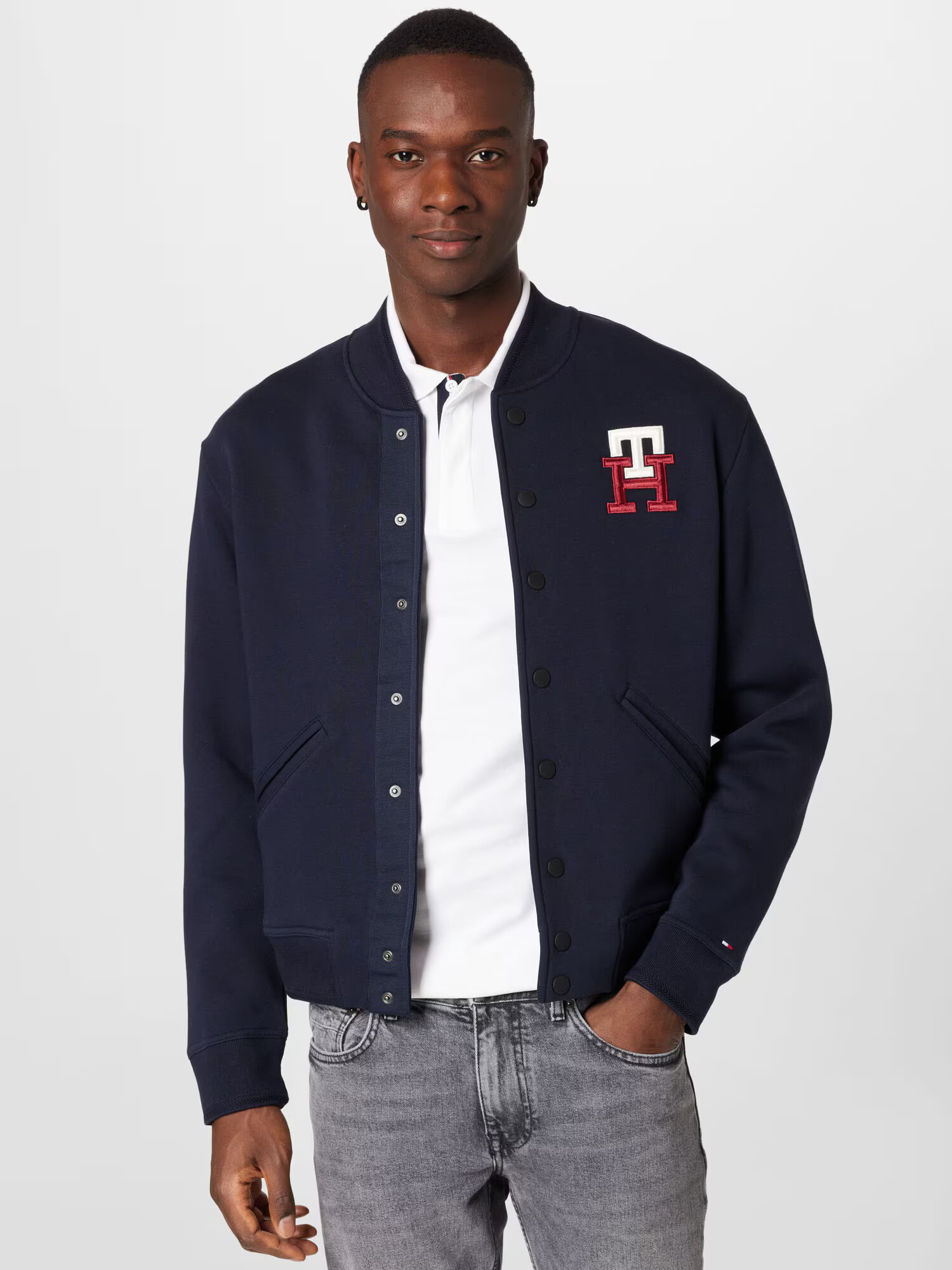 TOMMY HILFIGER Jopa na zadrgo temno modra / rdeča / bela - Pepit.si