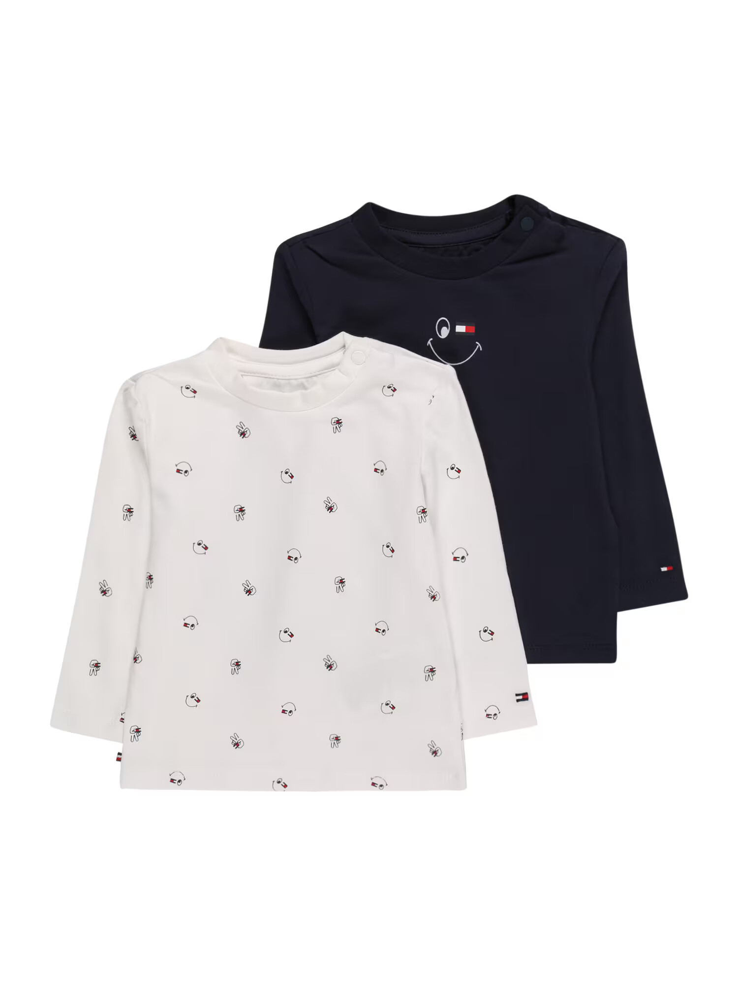 TOMMY HILFIGER Majica 'BABY 2 PACK TEE GIFTBOX' mornarska / bela - Pepit.si