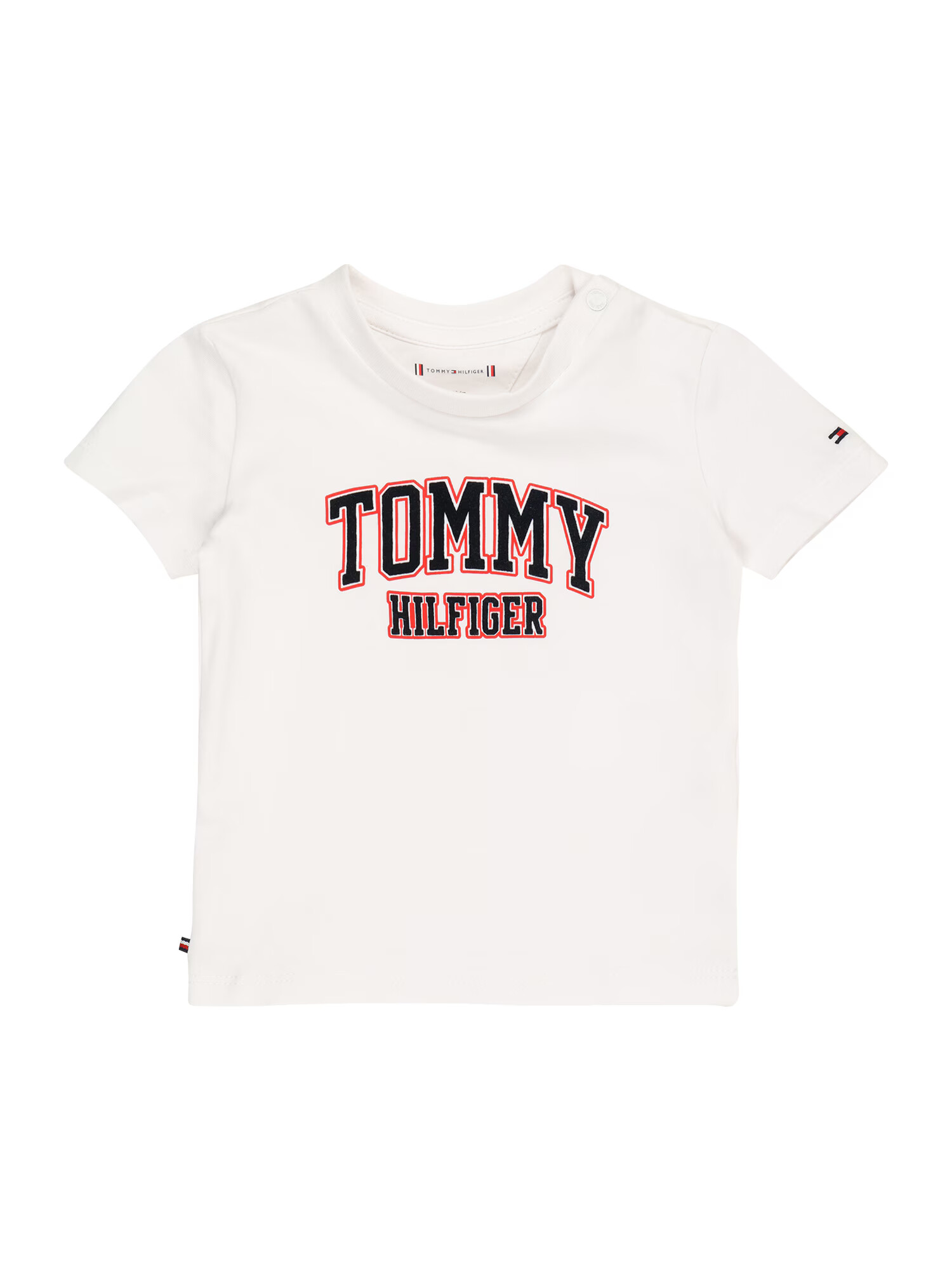 TOMMY HILFIGER Majica bela / črna / melona - Pepit.si