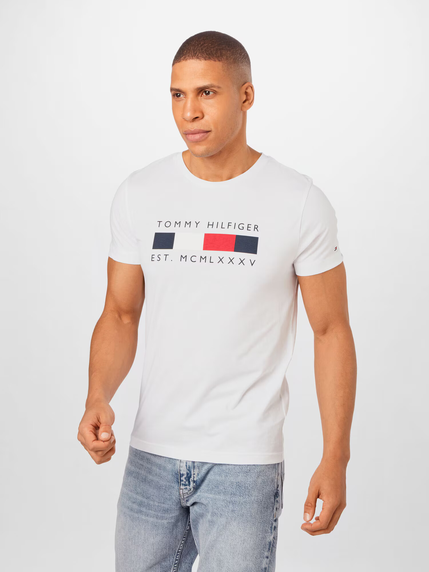 TOMMY HILFIGER Majica temno modra / rdeča / bela - Pepit.si