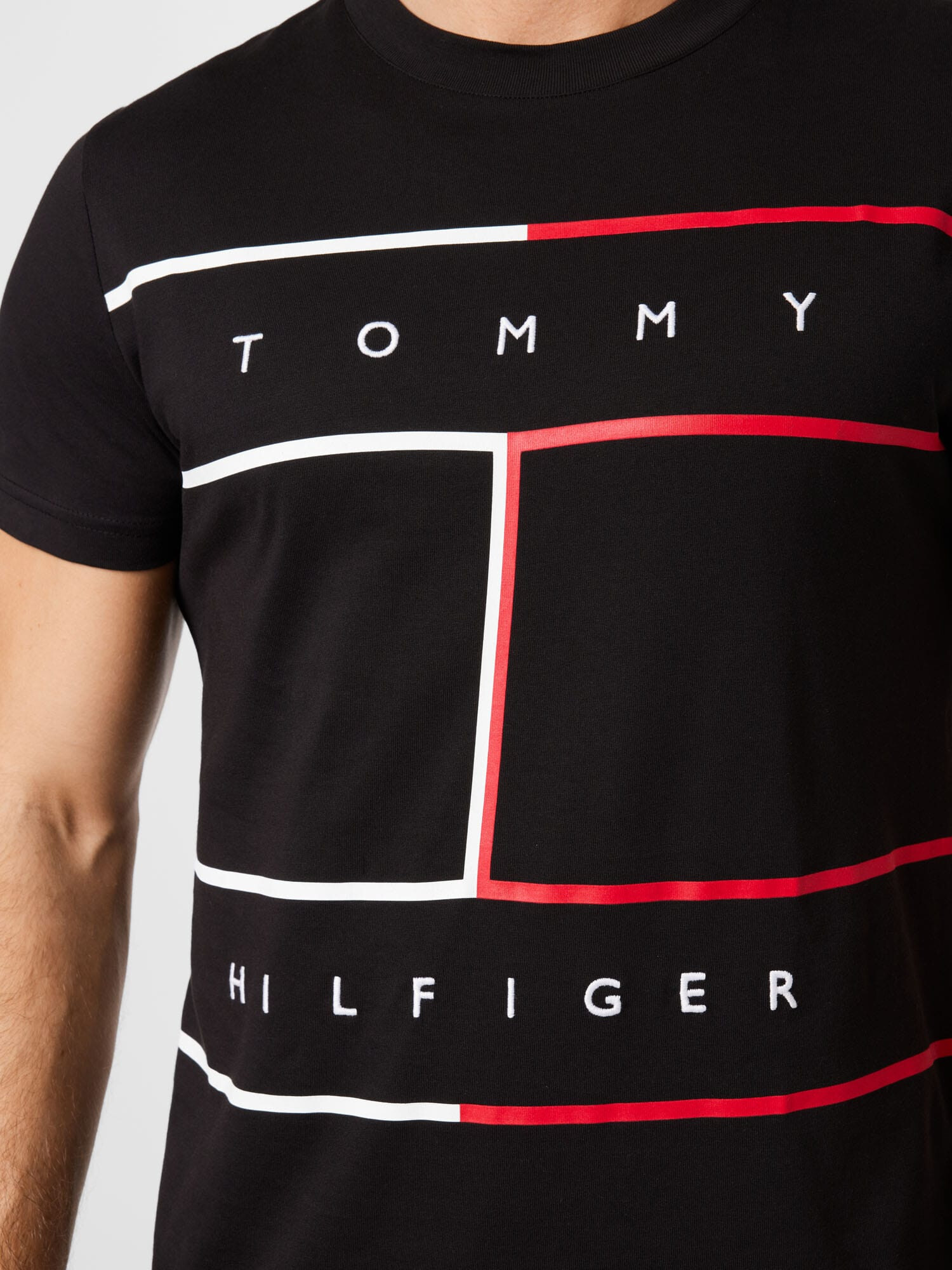 TOMMY HILFIGER Majica rdeča / črna / bela - Pepit.si