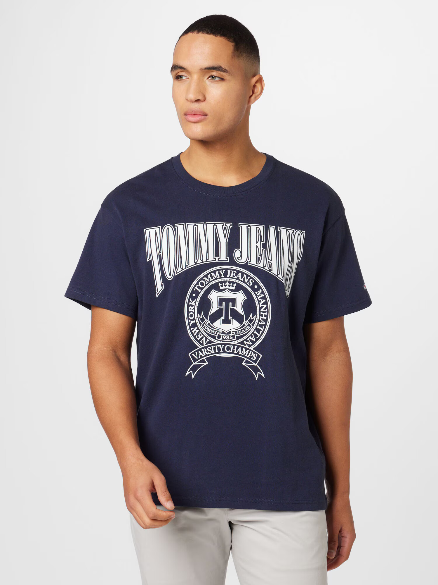 Tommy Jeans Majica marine / bela - Pepit.si