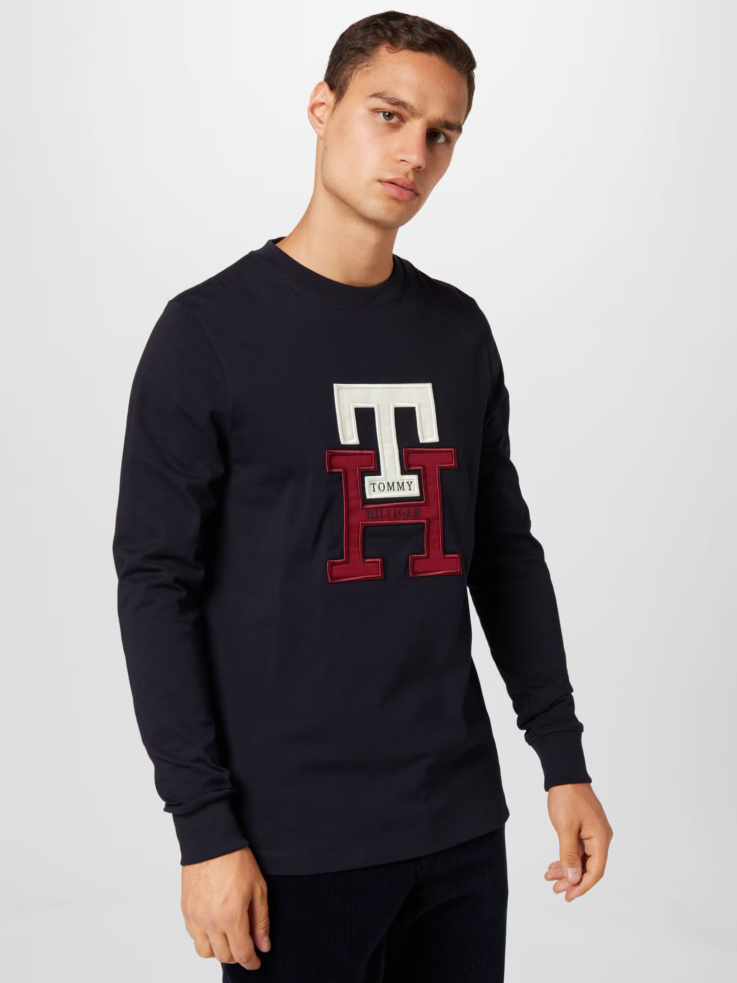 TOMMY HILFIGER Majica marine / krvavo rdeča / volneno bela - Pepit.si