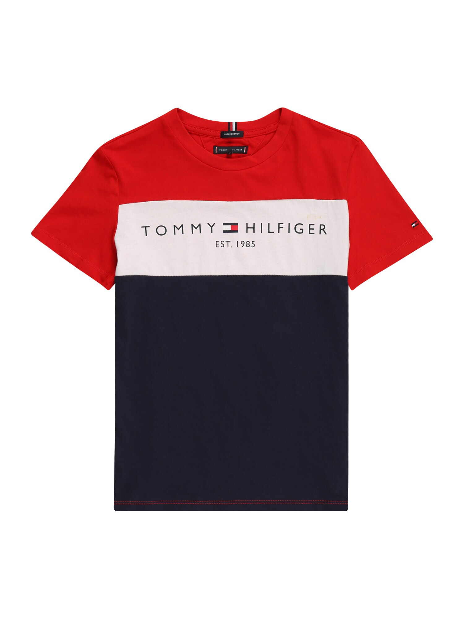 TOMMY HILFIGER Majica mornarska / bela / rdeča - Pepit.si