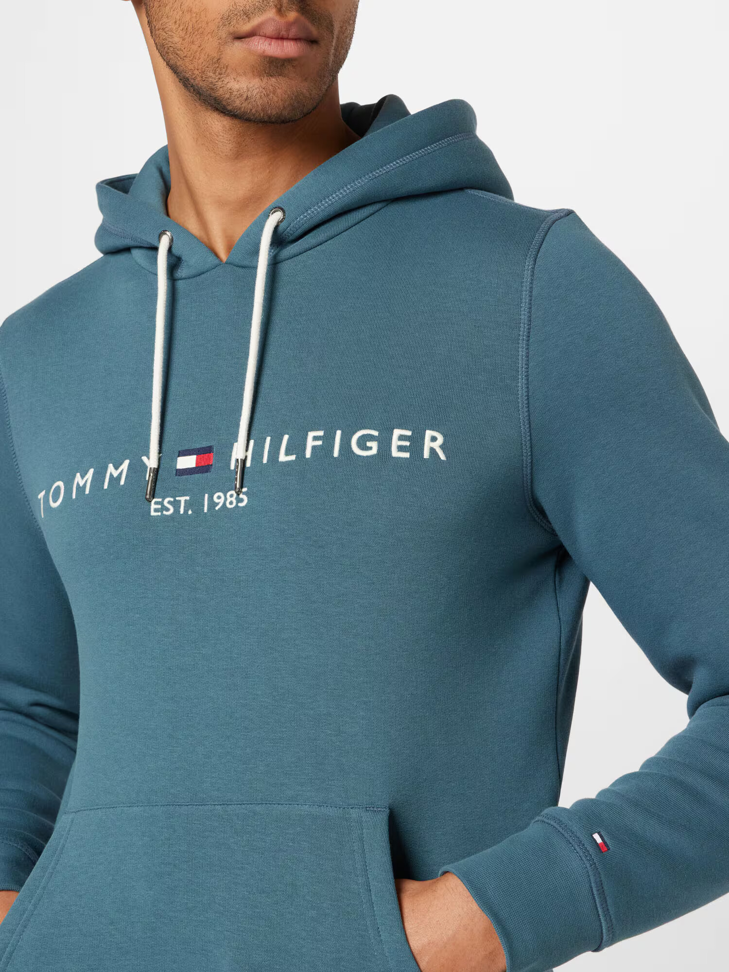 TOMMY HILFIGER Majica mornarska / petrol / rdeča / bela - Pepit.si