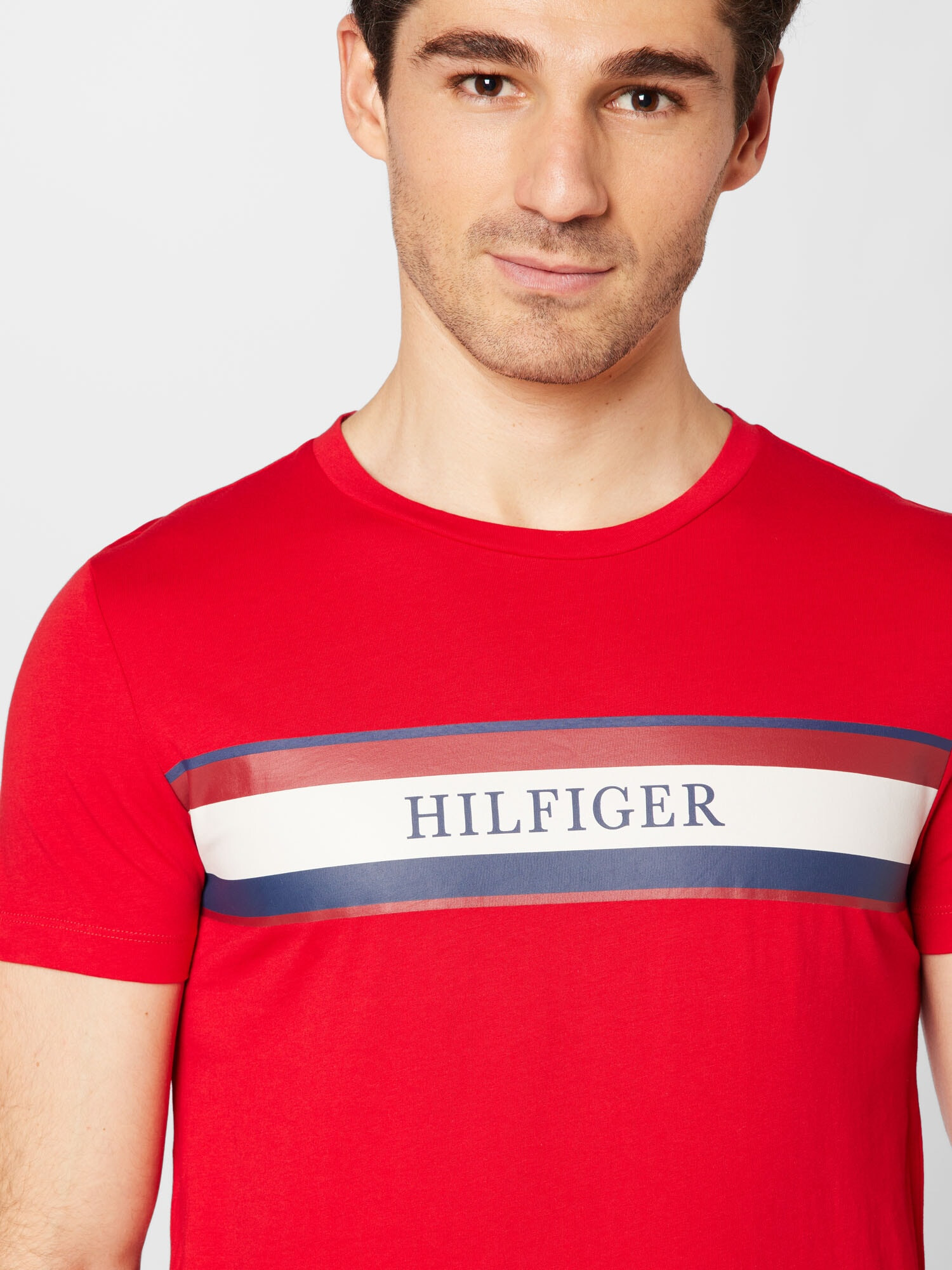 TOMMY HILFIGER Majica mornarska / rdeča / bela - Pepit.si