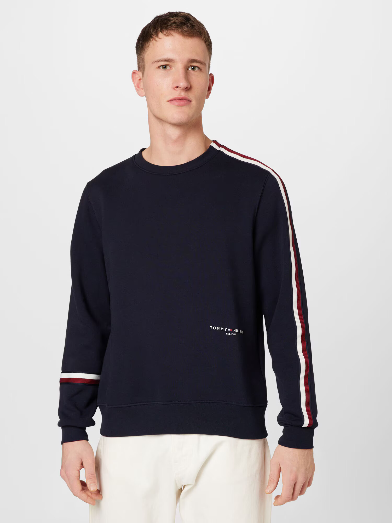 TOMMY HILFIGER Majica mornarska / rdeča / bela - Pepit.si