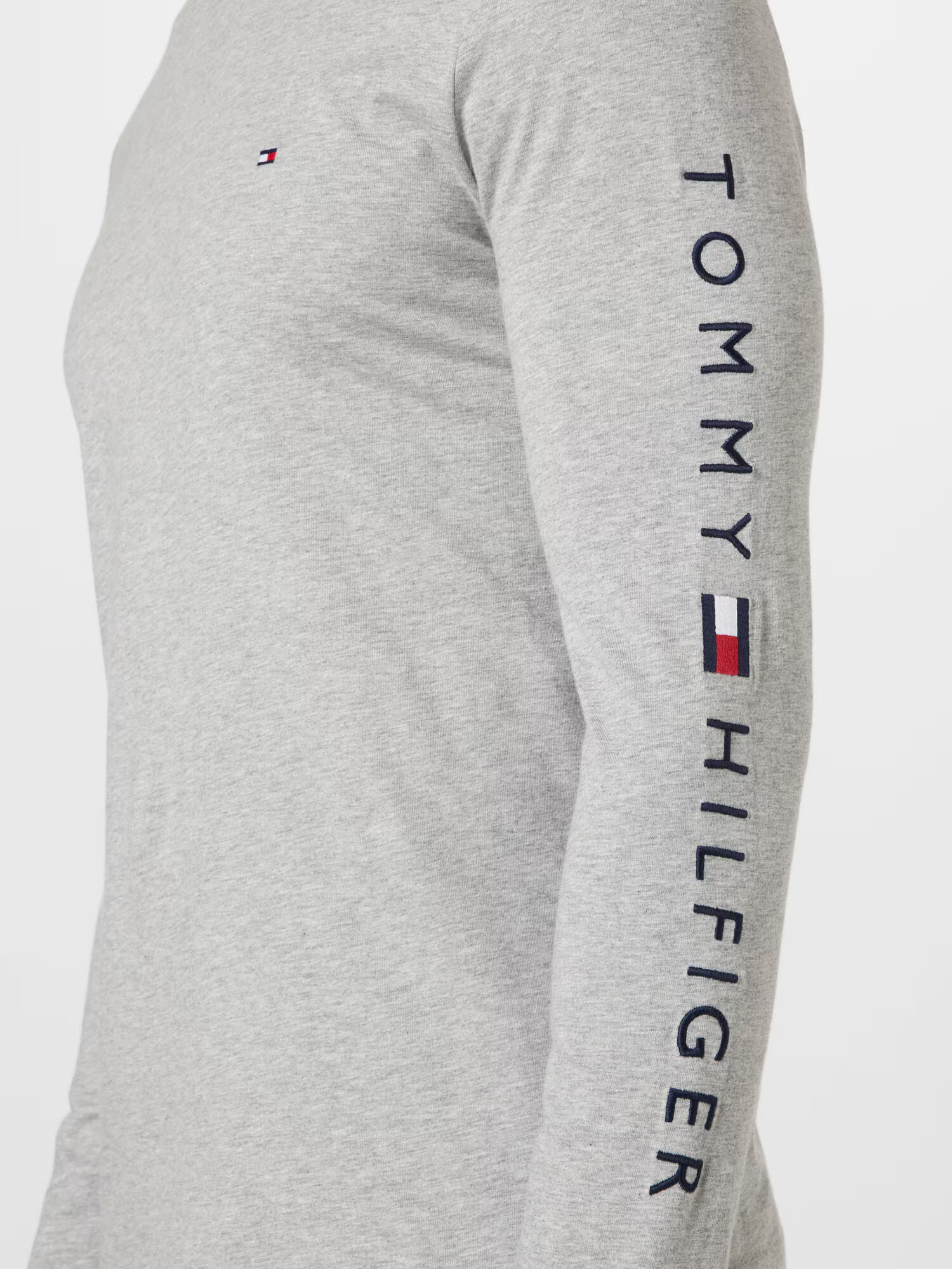 TOMMY HILFIGER Majica mornarska / svetlo siva / rdeča / bela - Pepit.si