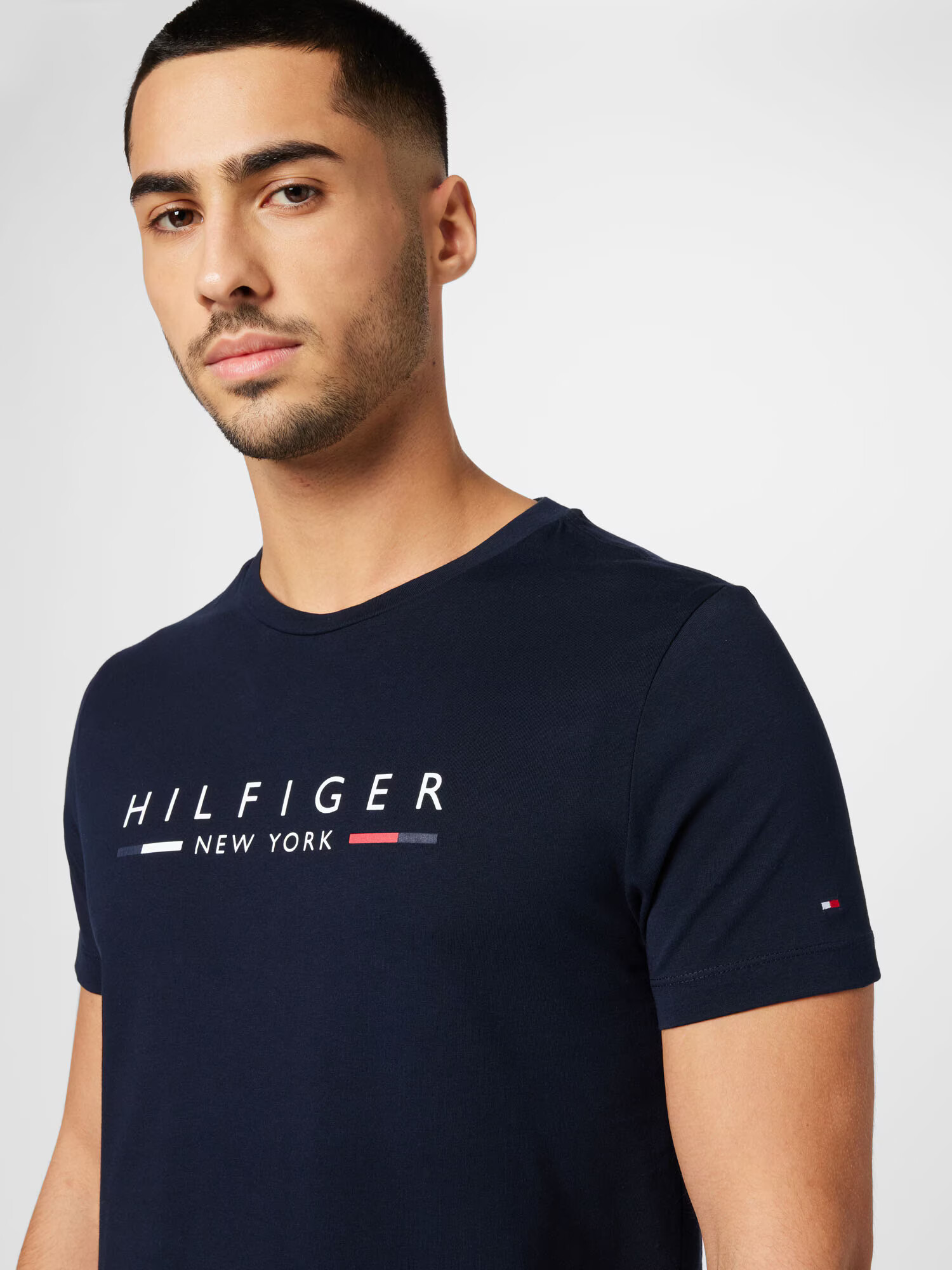 TOMMY HILFIGER Majica 'New York' mornarska / rdeča / bela - Pepit.si