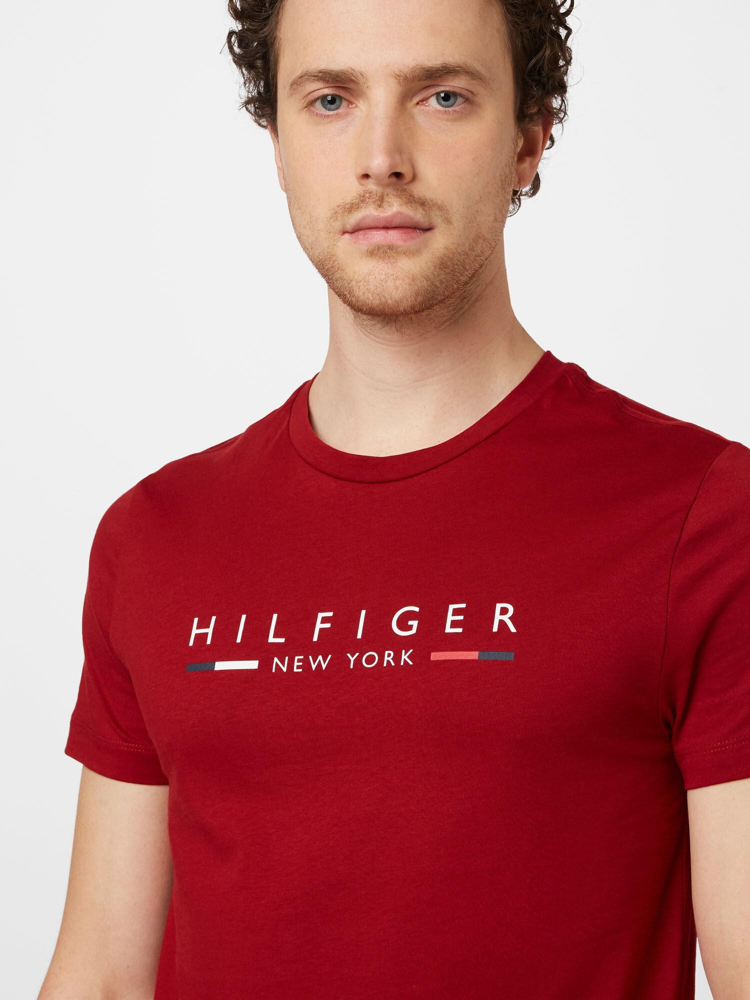 TOMMY HILFIGER Majica 'NEW YORK' temno modra / krvavo rdeča / živo rdeča / bela - Pepit.si