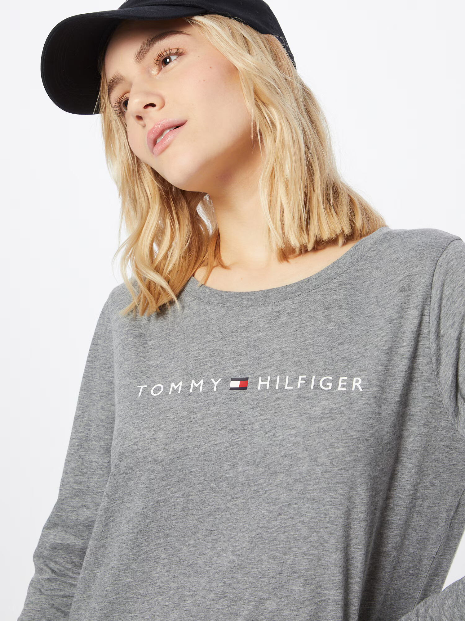 TOMMY HILFIGER Majica nočno modra / pegasto siva / živo rdeča / bela - Pepit.si