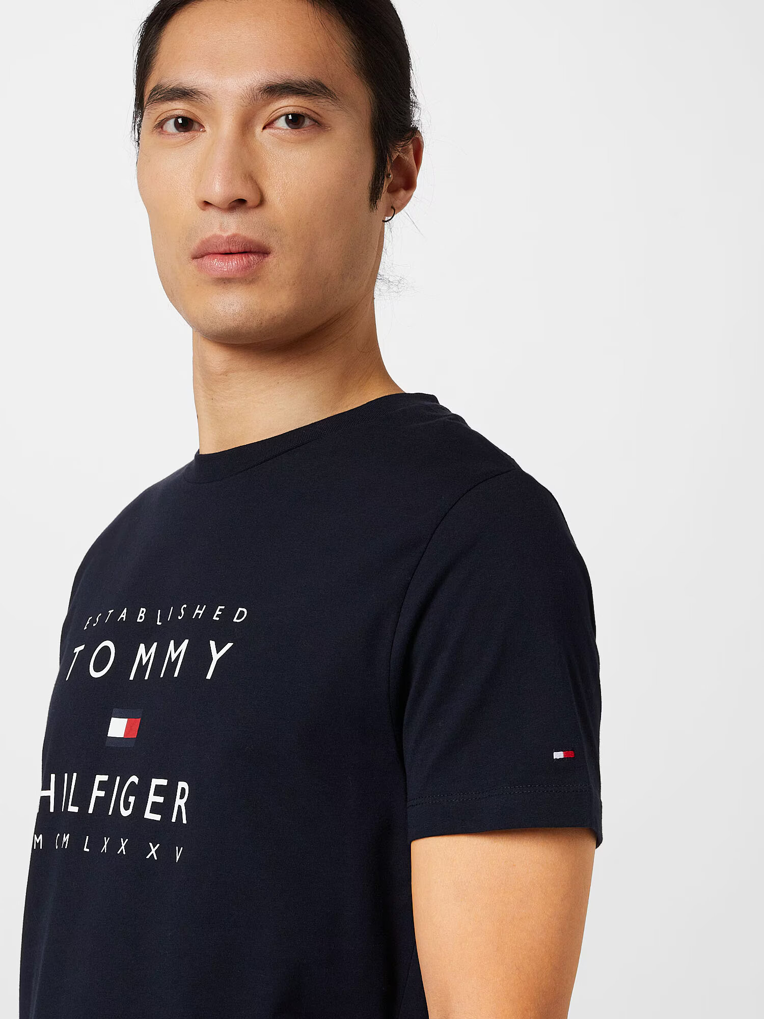 TOMMY HILFIGER Majica nočno modra / rdeča / bela - Pepit.si