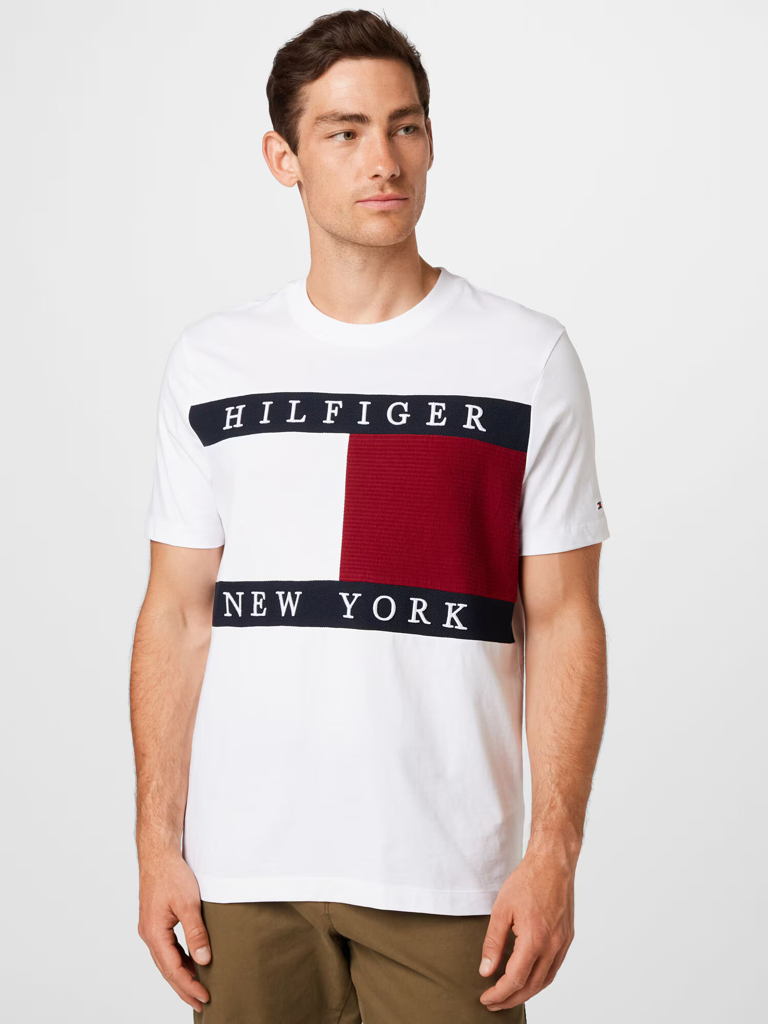 TOMMY HILFIGER Majica nočno modra / temno rdeča / bela - Pepit.si