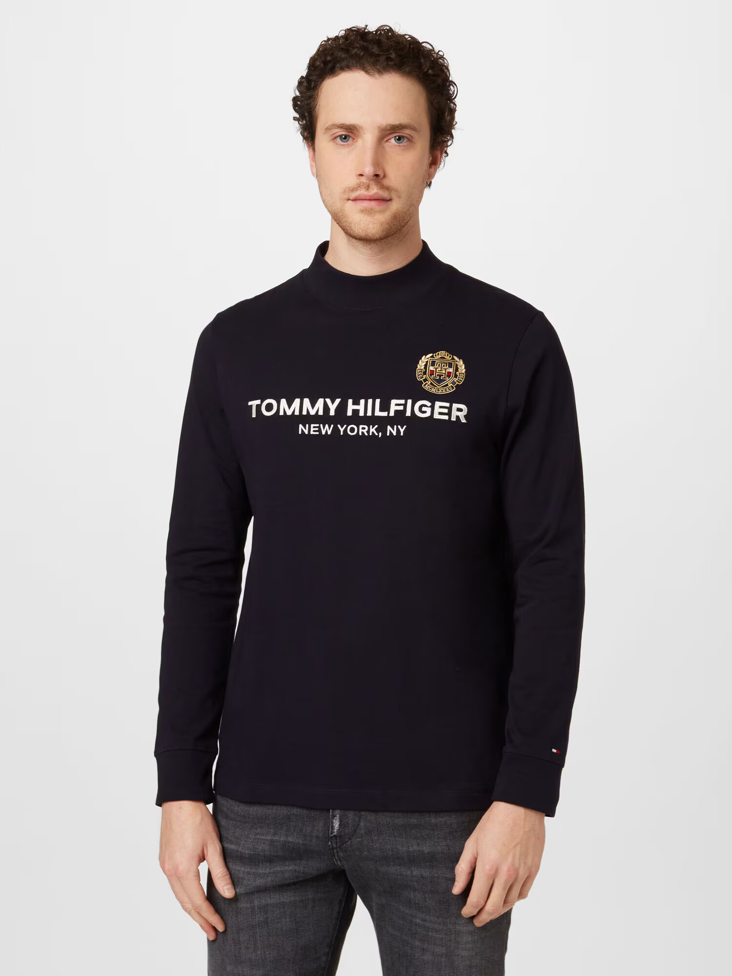 TOMMY HILFIGER Majica nočno modra / zlata / rdeča / bela - Pepit.si